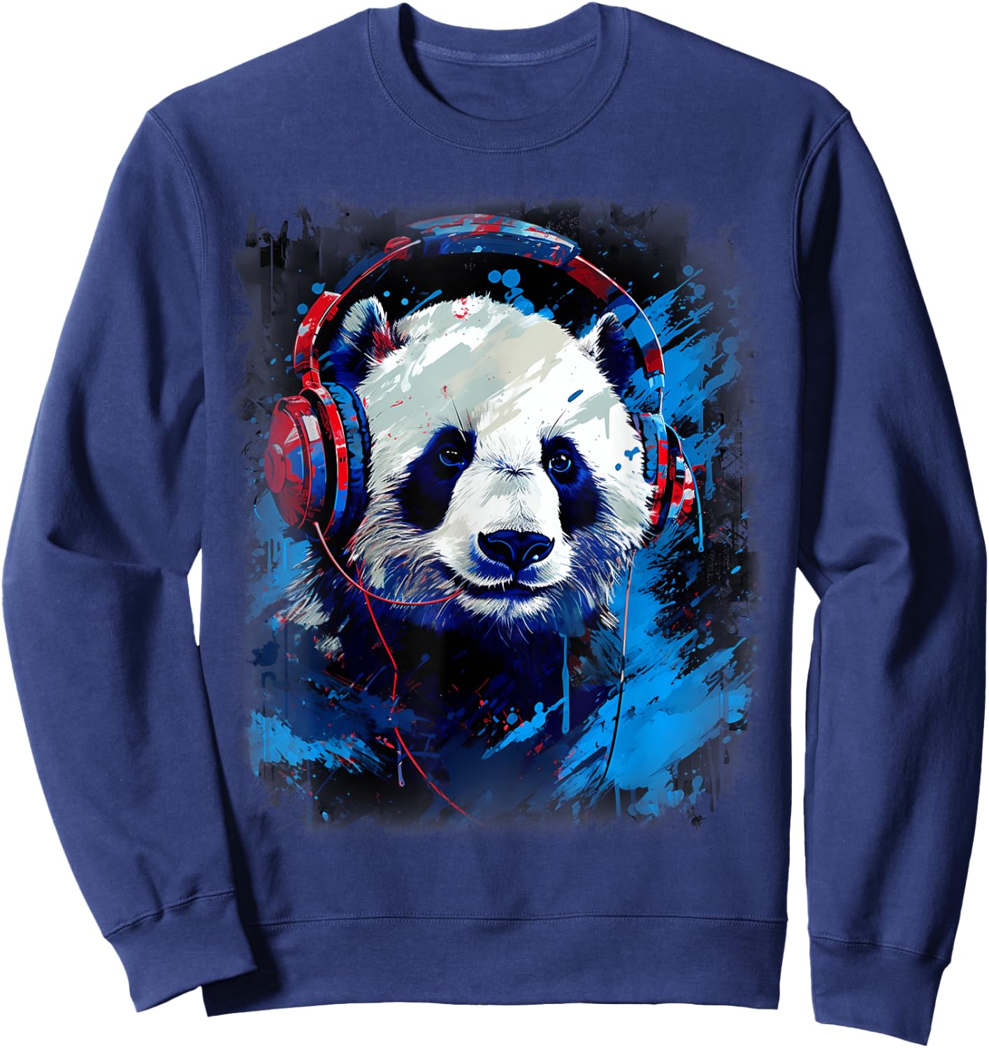 Rave EDM Panda Headphone Sweatshirt - Sweatshirt | Navy