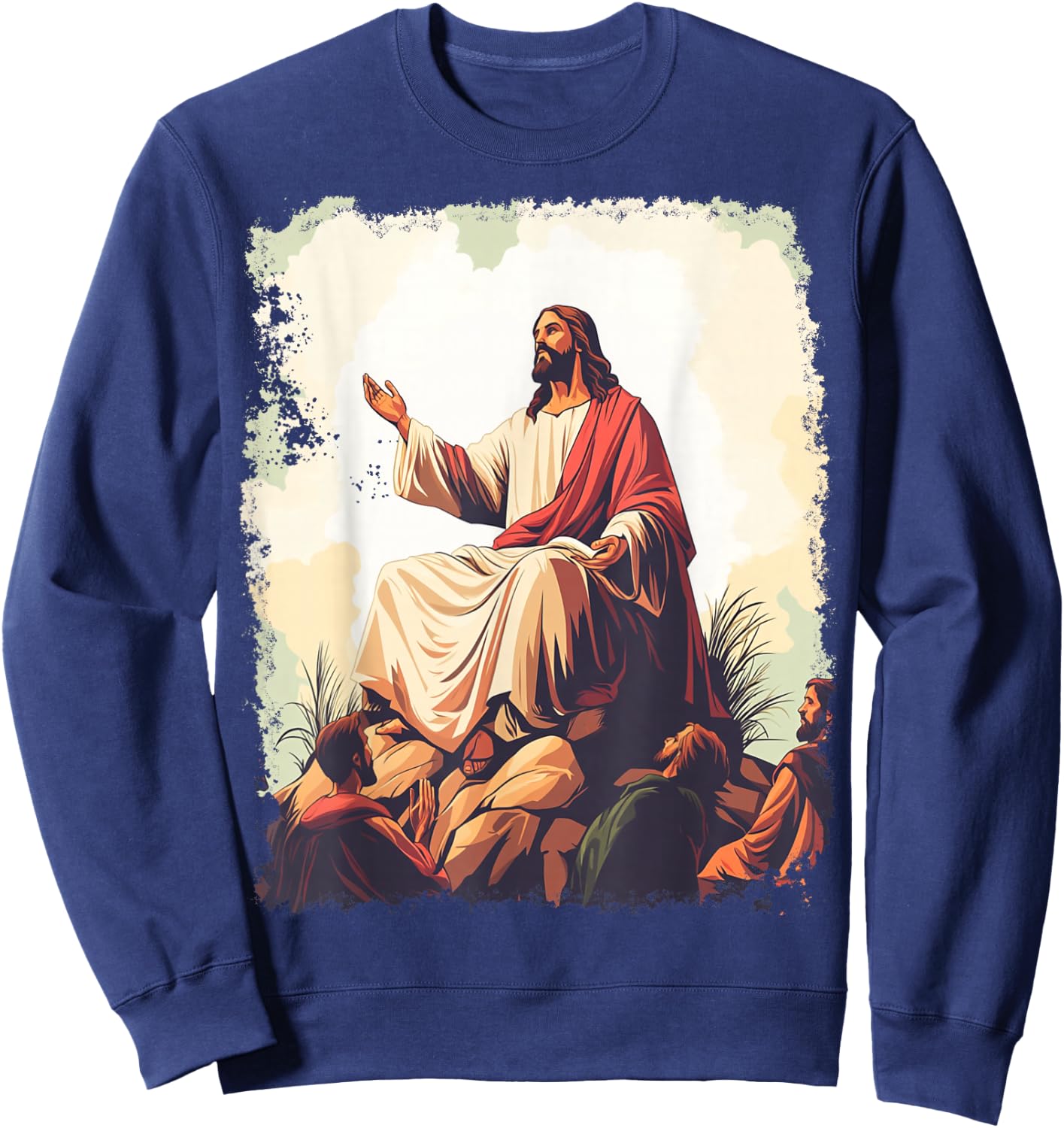 Sermon on the Mount Jesus Christian Sweatshirt - Sweatshirt | Navy