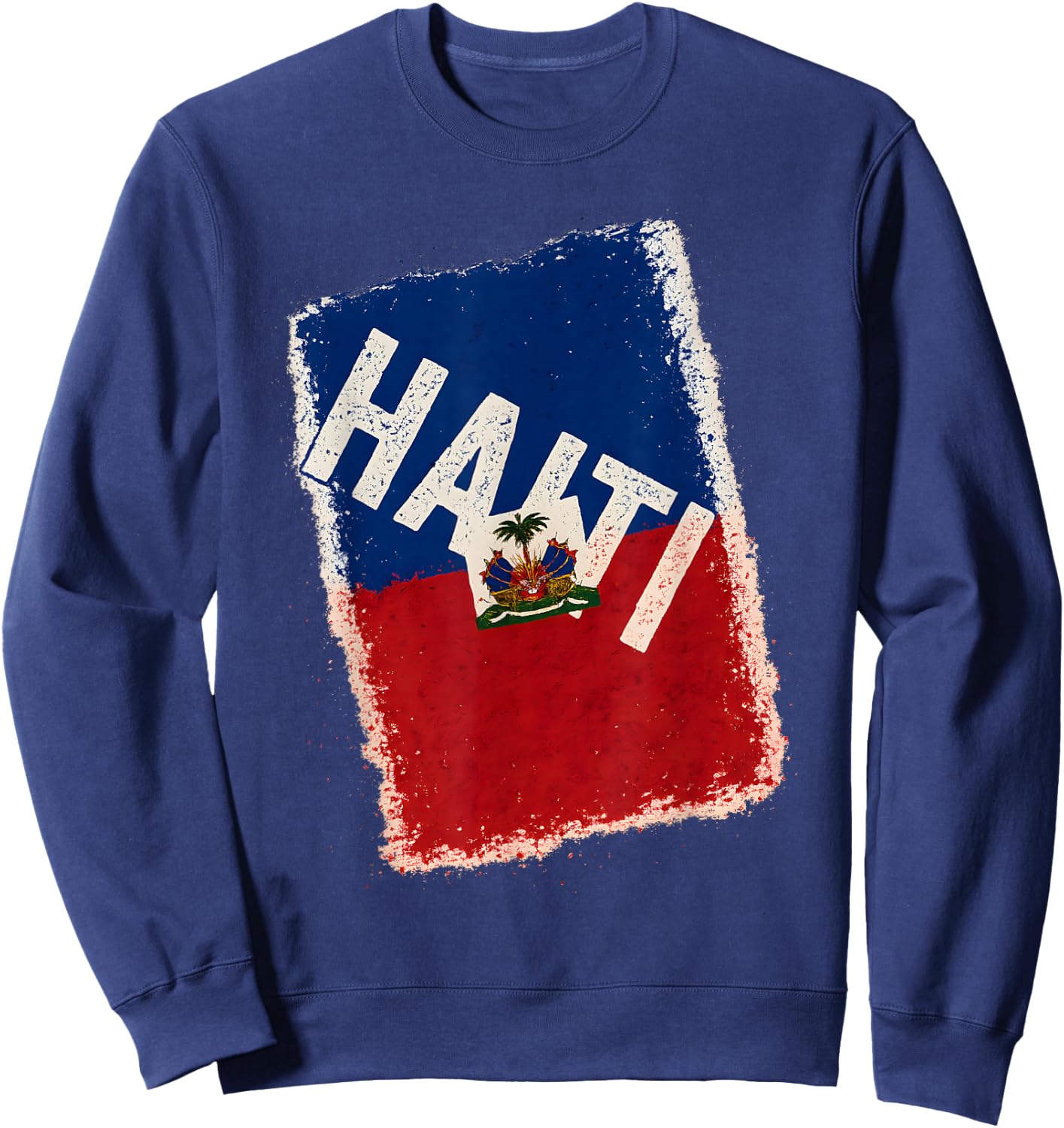Haiti Haitian Flag Caribbean Sweatshirt - Sweatshirt | Navy