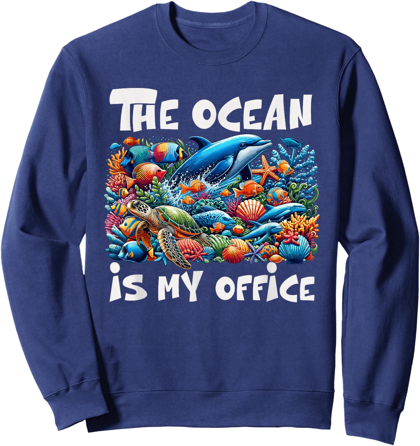 Funny Marine Biologist Costume Biology Marine Wildlife Sweatshirt - Sweatshirt | Navy