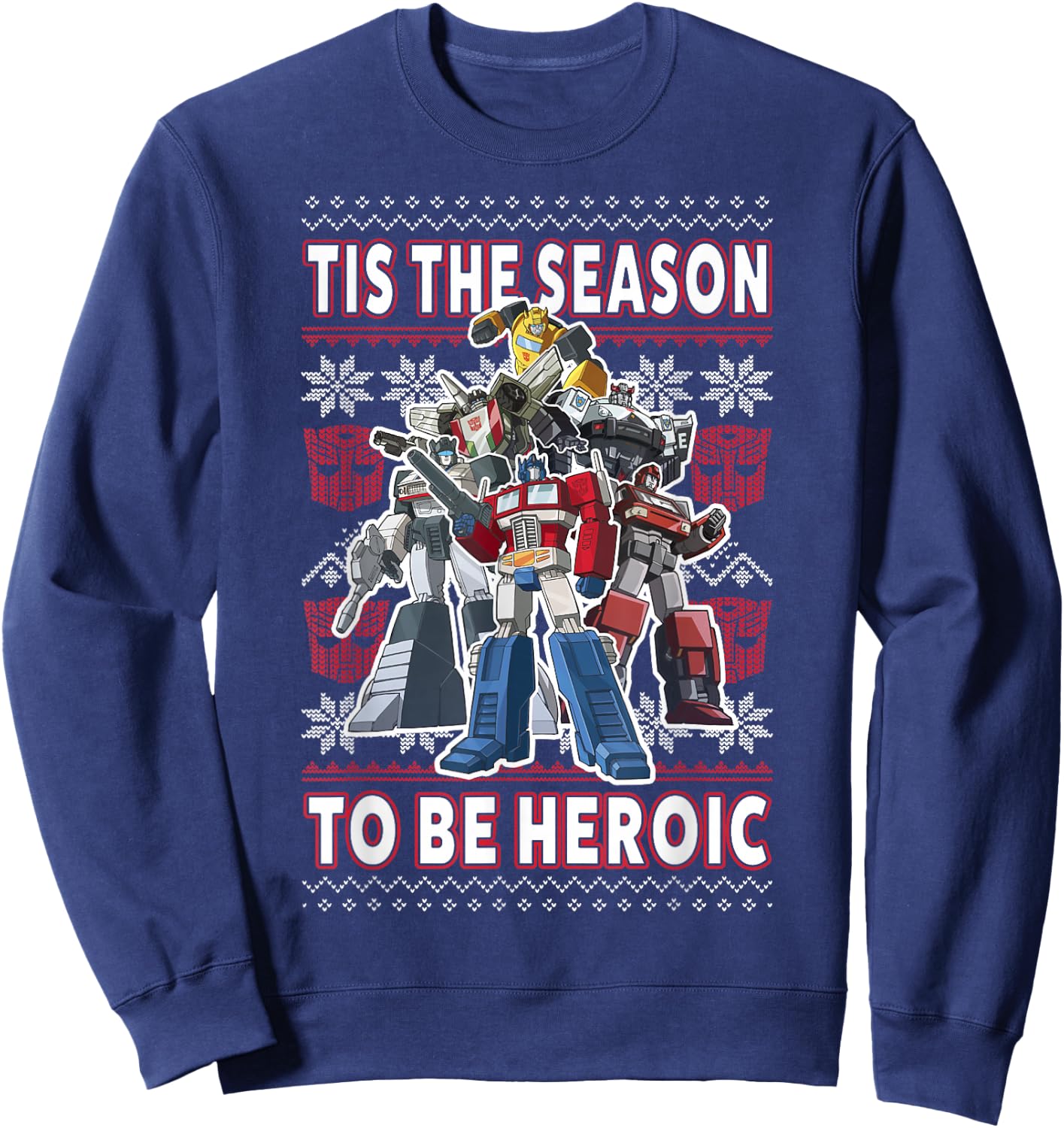 Transformers Christmas Autobots Heroic Season Ugly Sweater Sweatshirt - Sweatshirt | Navy