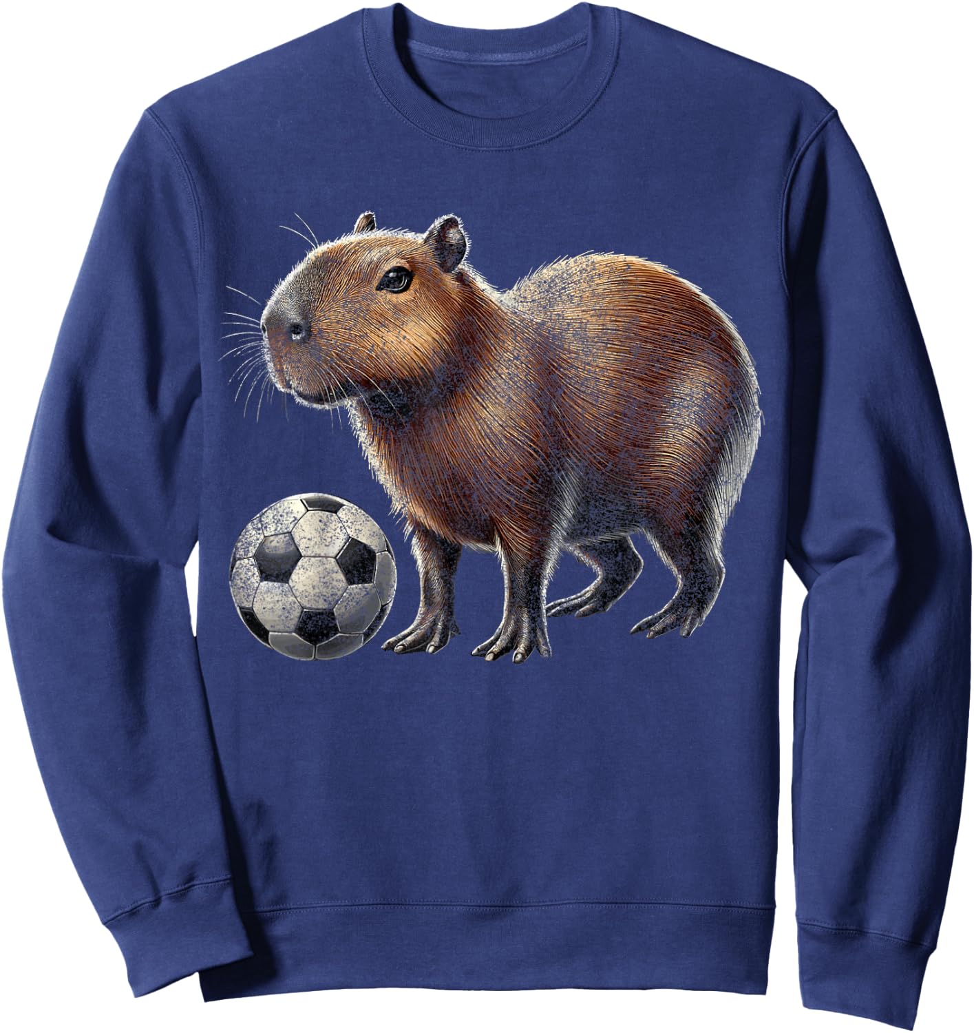Retro Capybara soccer Sweatshirt - Sweatshirt | Navy