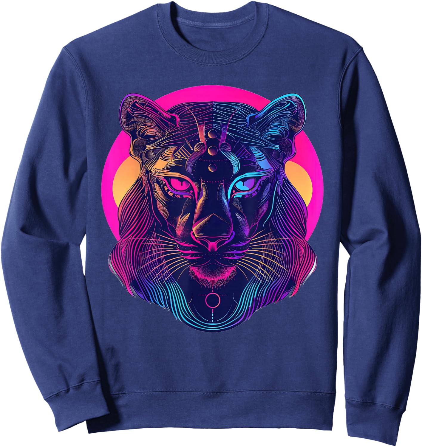 Sekhmet Synthwave Sweatshirt - Sweatshirt | Navy