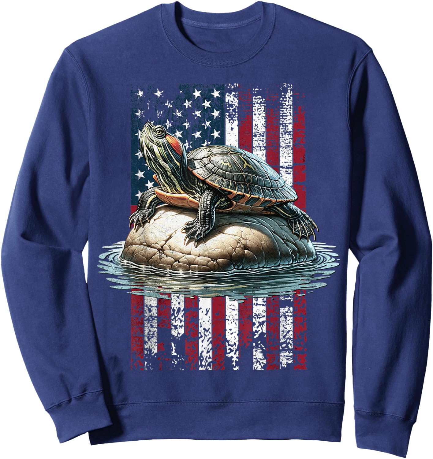 American Turtle Red Eared Slider US Red Eared Slider Sweatshirt - Sweatshirt | Navy