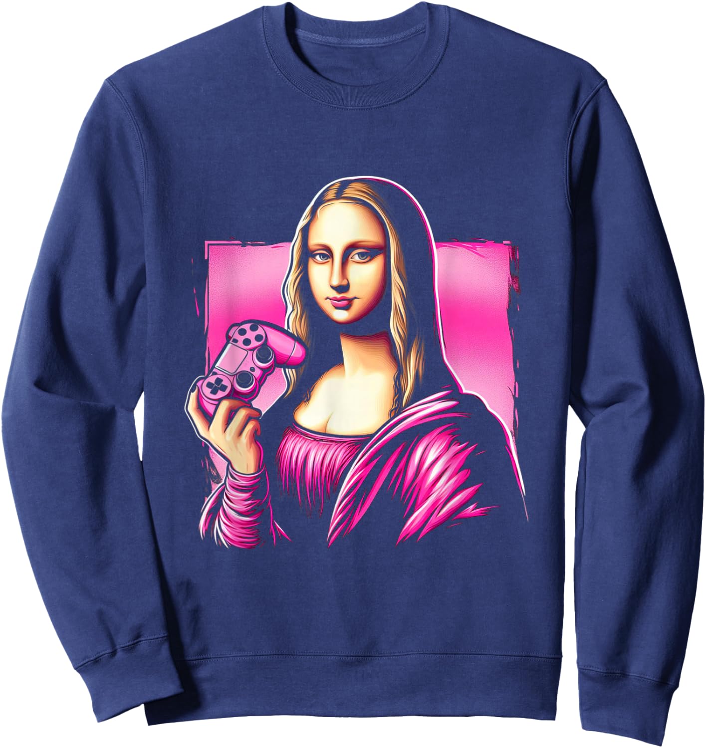 Gamer Girl Mona Lisa Sweatshirt - Sweatshirt | Navy
