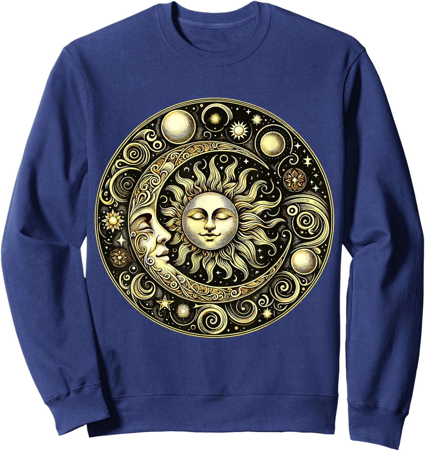 Celestial Moon and Sun Sweatshirt - Sweatshirt | Navy