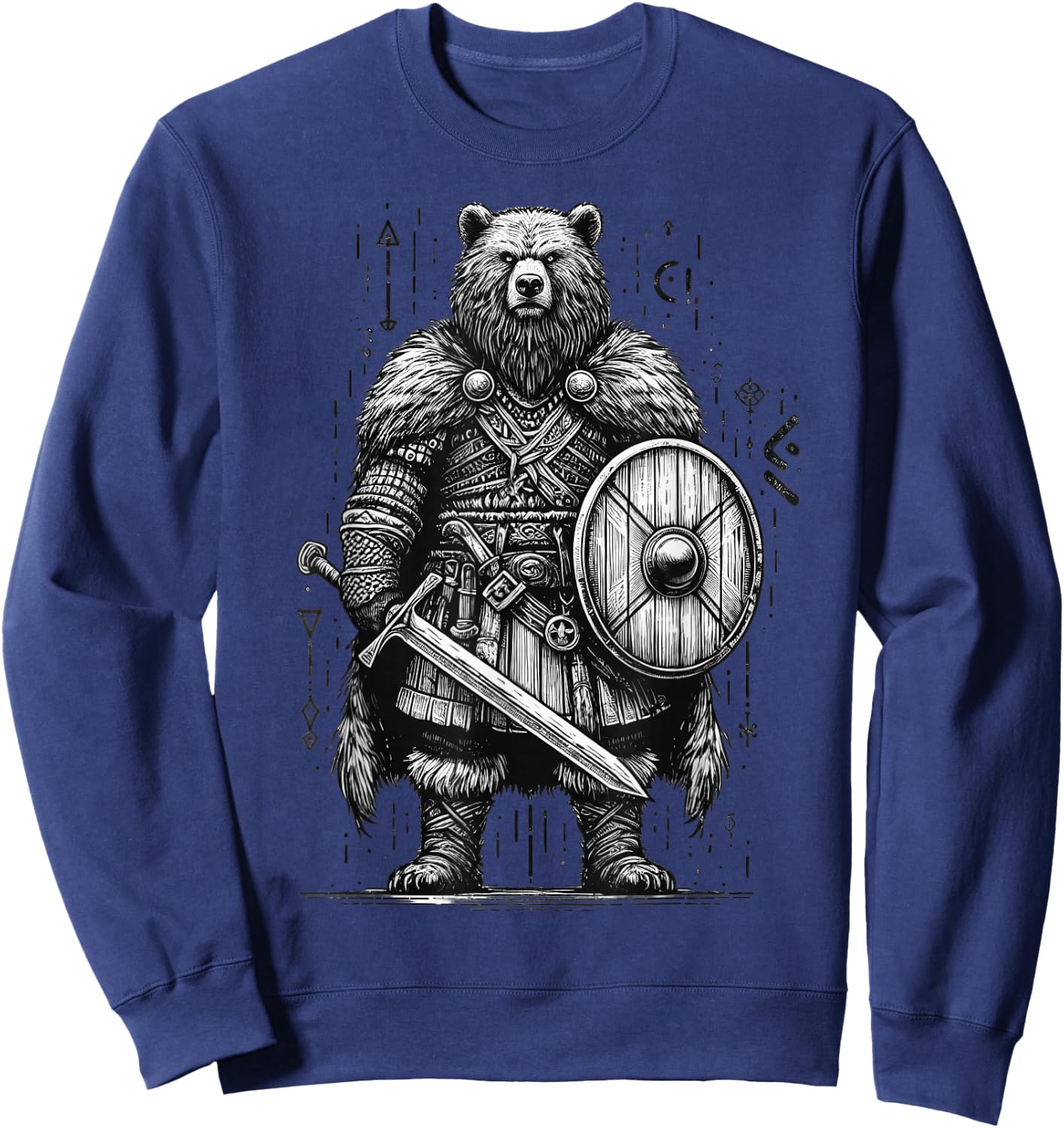 Viking Bear Warrior Odin Berserker Norse Bear Warrior Sweatshirt - Sweatshirt | Navy