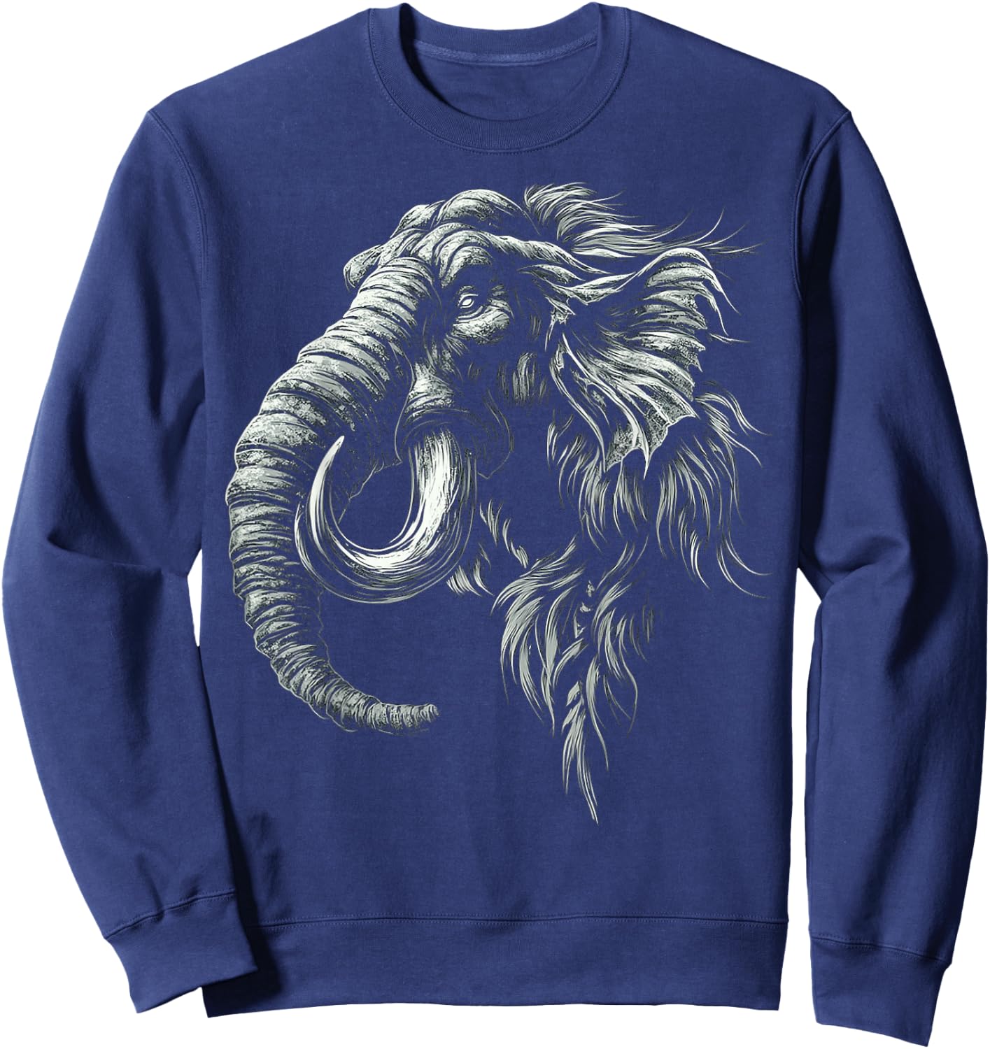 Mammoth Mythical Motif Fantasy Art Mammoth Sweatshirt - Sweatshirt | Navy