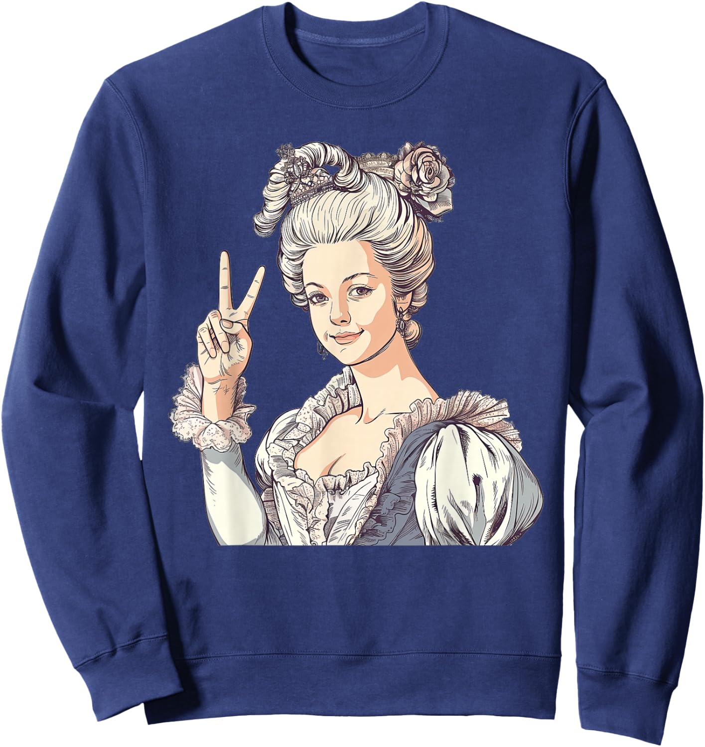 Marie Antoinette Showing The Peace Sign Sweatshirt - Sweatshirt | Navy