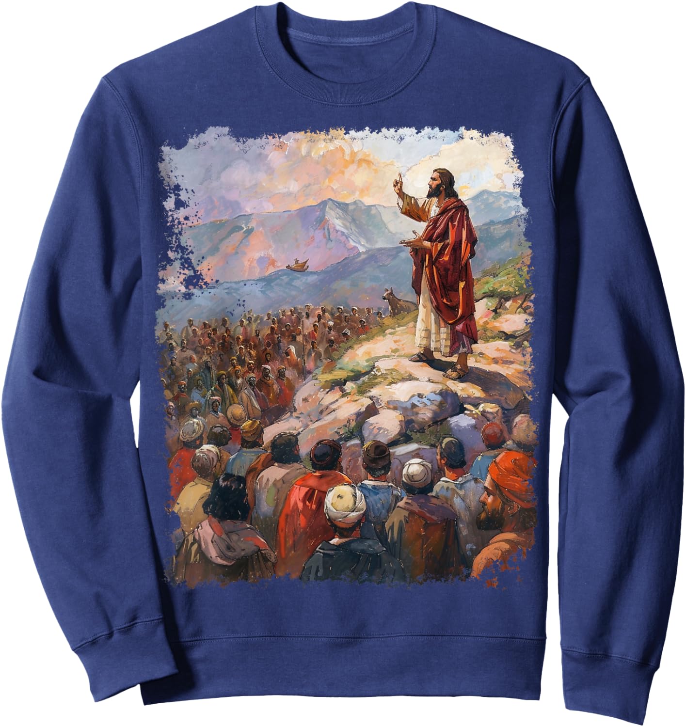 Sermon on the Mount Jesus Christ Sweatshirt - Sweatshirt | Navy