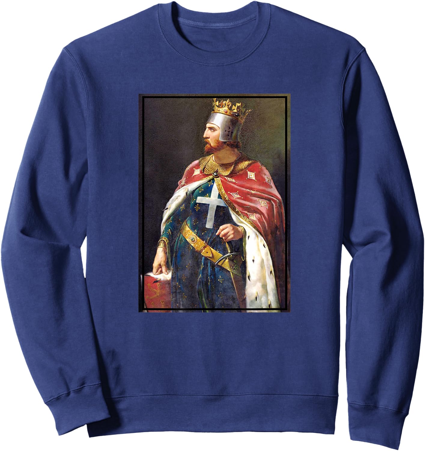 Richard The Lionheart Portrait Painting (1841) Sweatshirt - Sweatshirt | Navy