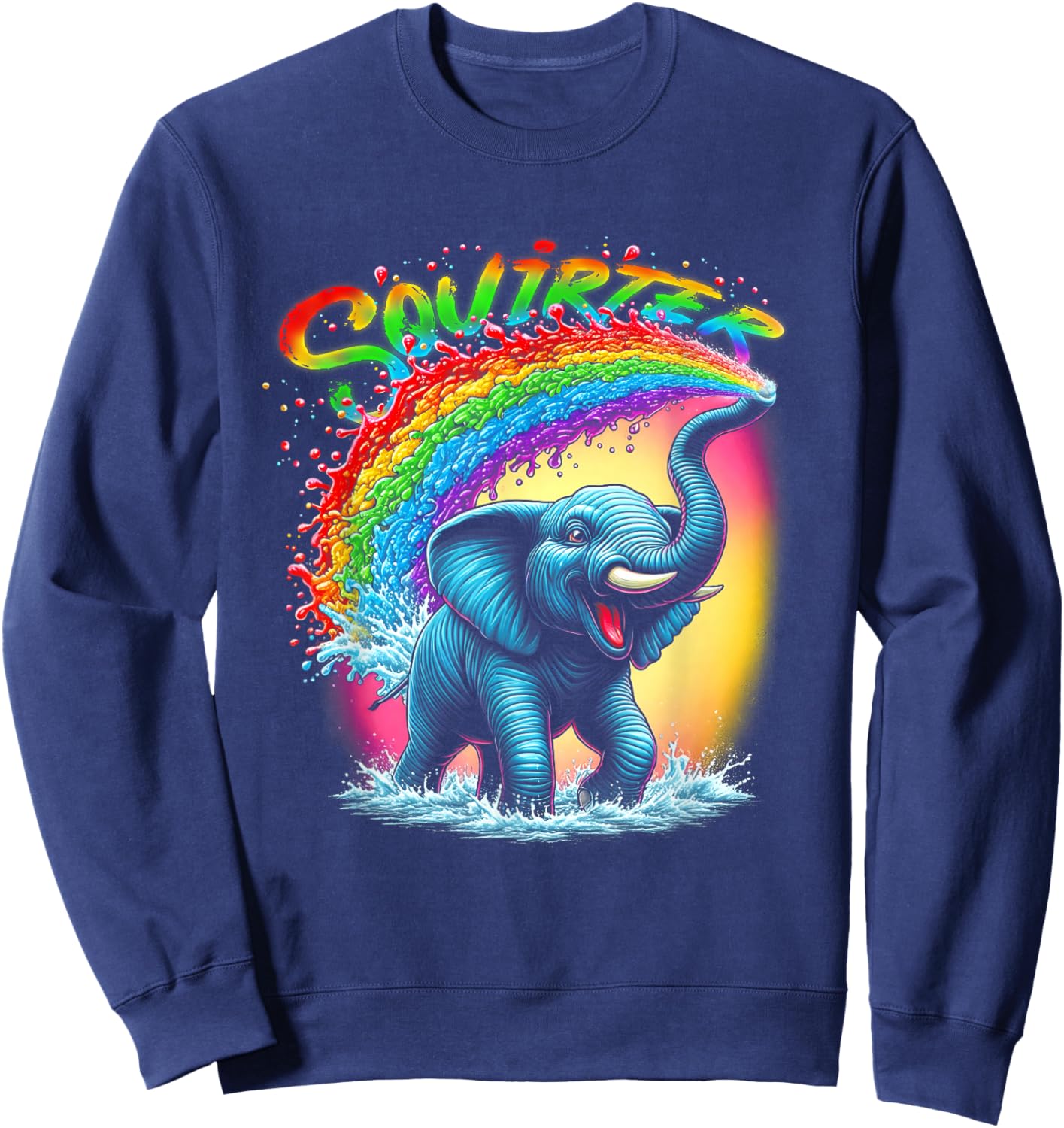 Inappropriate Souirter Embarrassing Elephant Squirter Sweatshirt - Sweatshirt | Navy