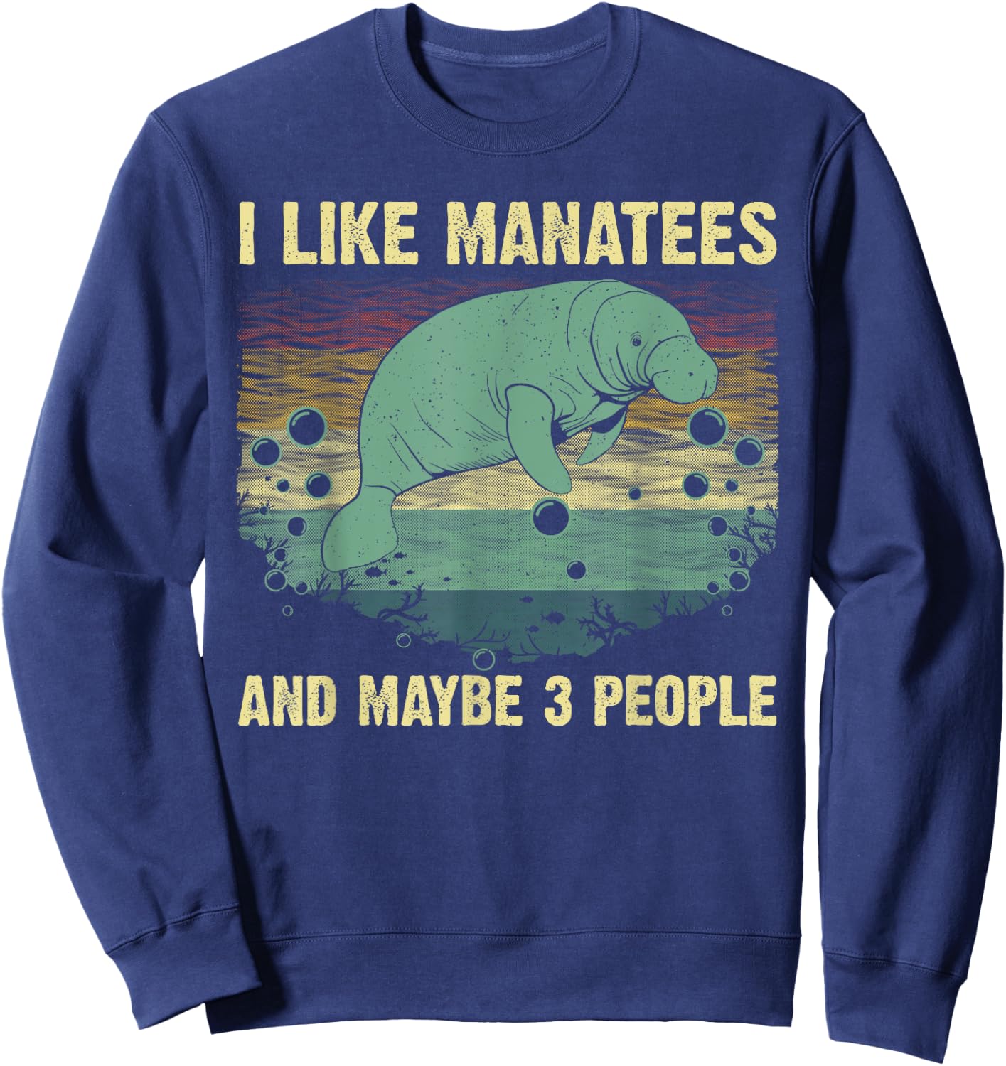 Funny Manatee Design Women Toddlers Manatee Lover Sweatshirt - Sweatshirt | Navy