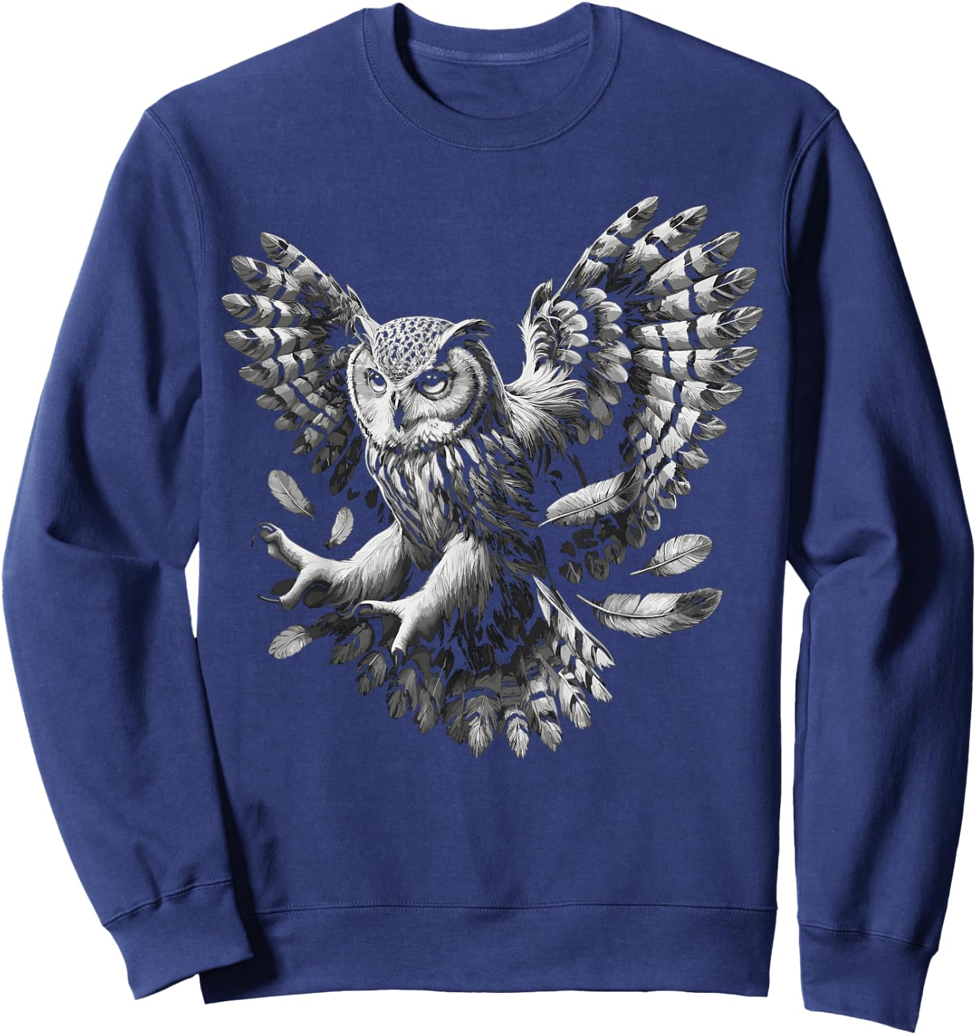 Owl Bird Art Animal Owl Sweatshirt - Sweatshirt | Navy