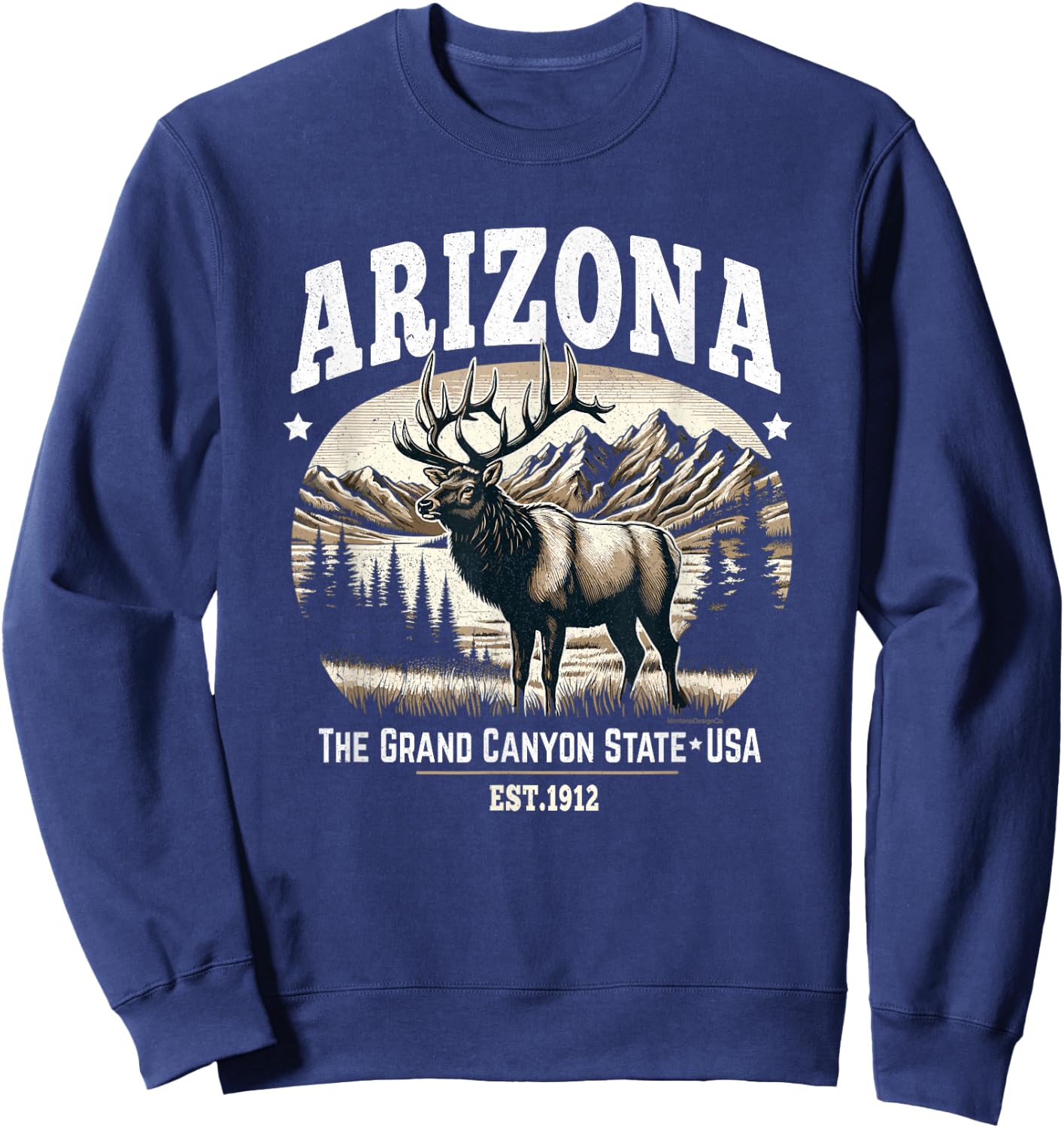 Arizona Rocky Mountain Elk, The Grand Canyon State Sweatshirt - Sweatshirt | Navy