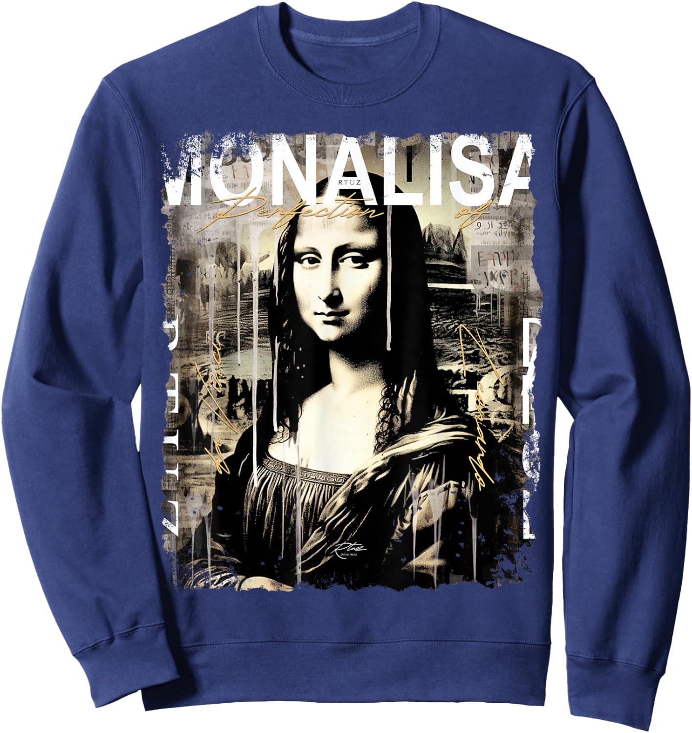 Mona Lisa Aesthetic Clothes Vintage Y2K Streetwear Women Men Sweatshirt - Sweatshirt | Navy