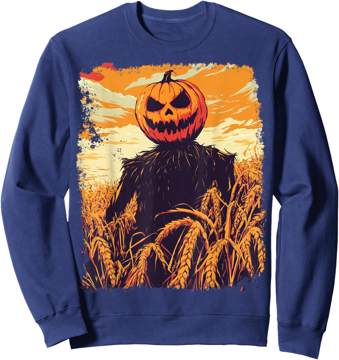Halloween Pumpkin Man Sweatshirt - Sweatshirt | Navy