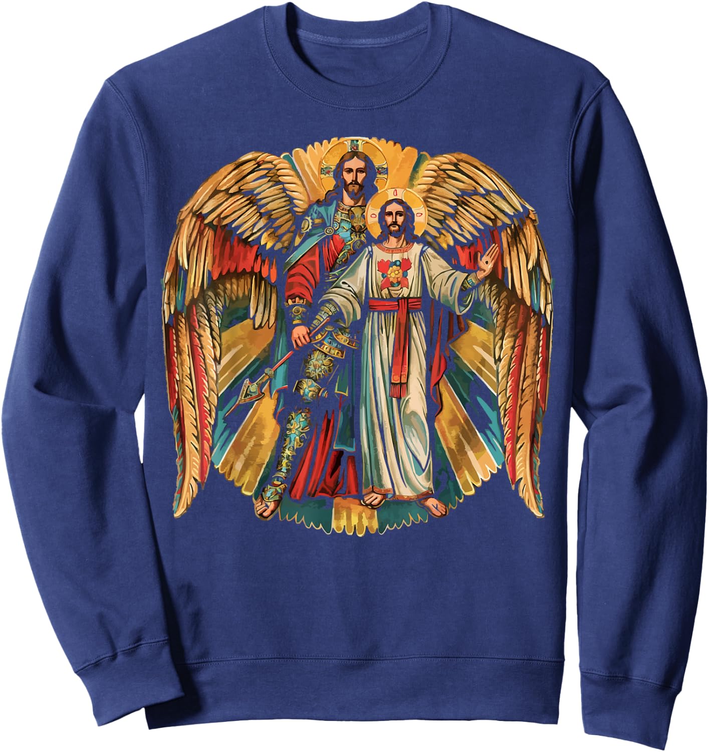 Archangel Gabriel Catholic Christianity Guardian Angel Sweatshirt - Sweatshirt | Navy