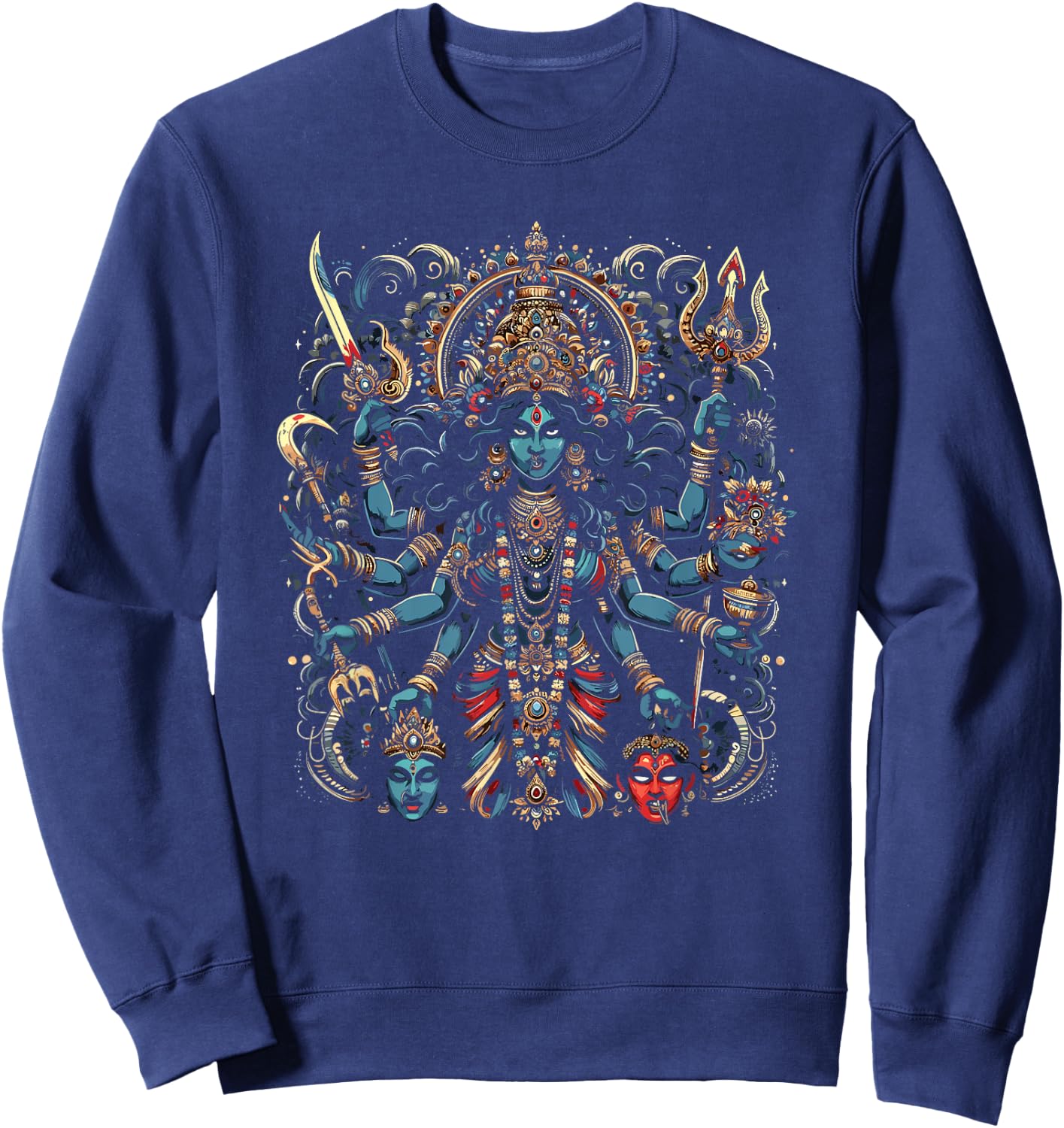 Kali Hindu Goddess Of Death Warrior Mother Fierce Sweatshirt - Sweatshirt | Navy