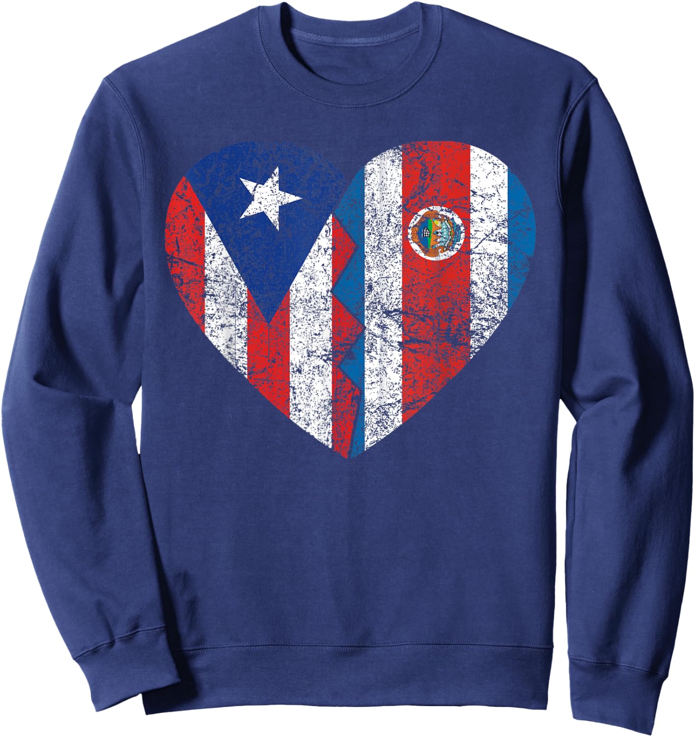 Costa Rican Puerto Rican Flags | Puerto Rico Costa Rica Sweatshirt - Sweatshirt | Navy
