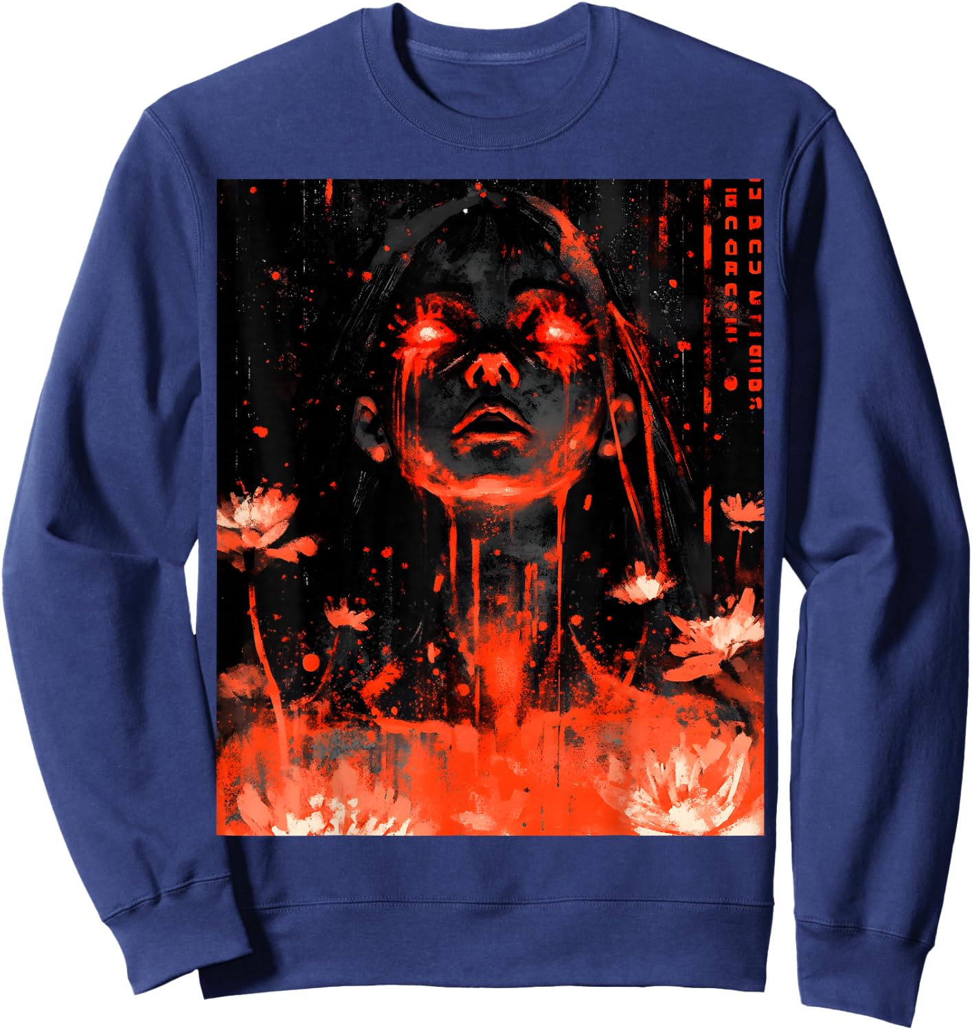 Japan Horror Anime Manga Japanese Creepy Kawaii Goth Sweatshirt - Sweatshirt | Navy