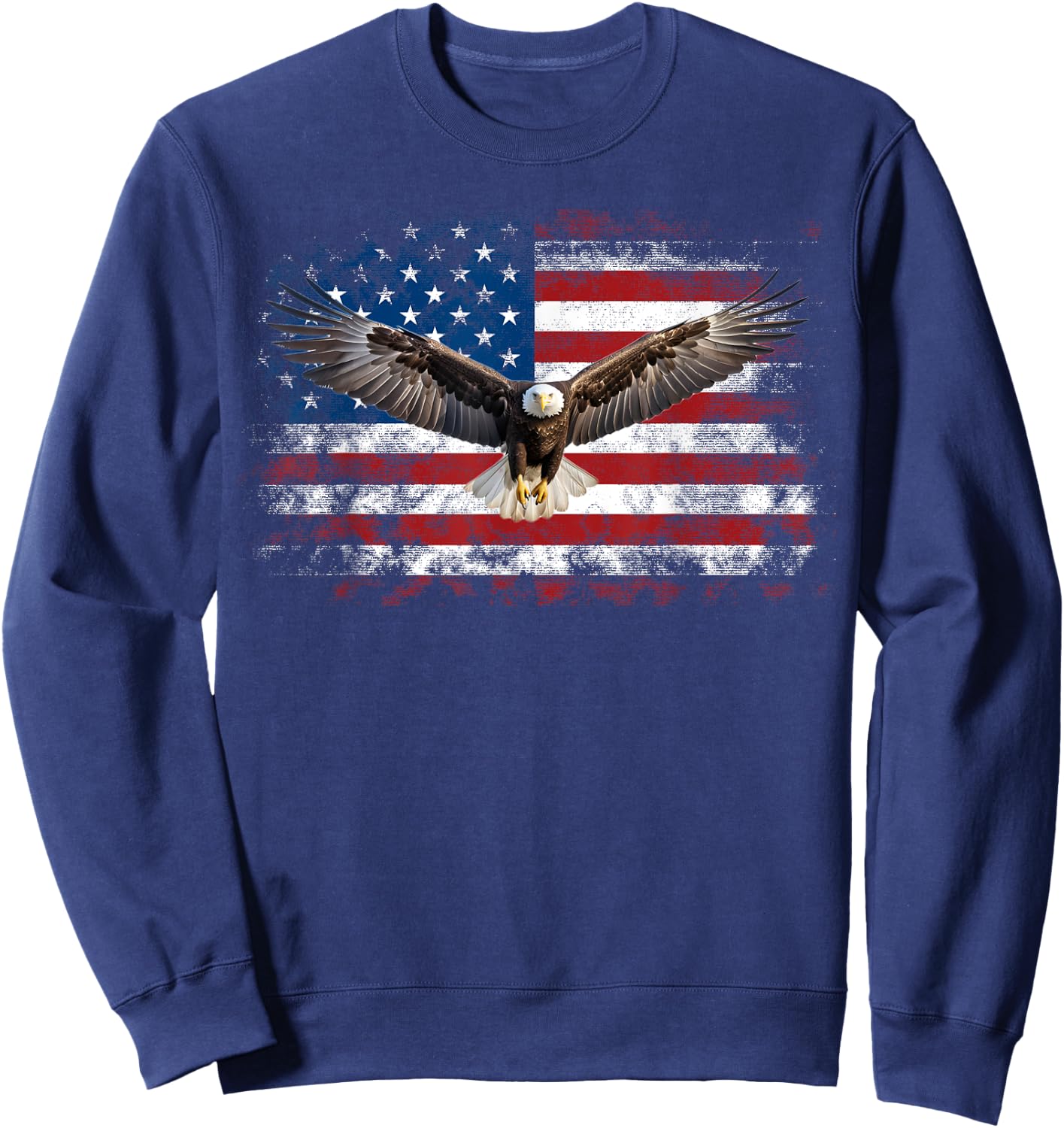 Patriotic Eagle 4th Of July USA American Flag Girls Kids Men Sweatshirt - Sweatshirt | Navy