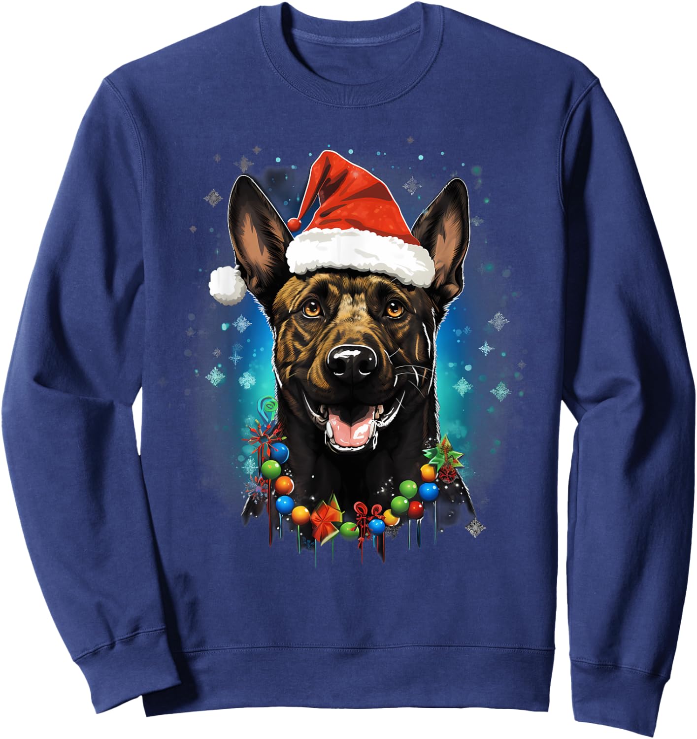 Xmas Dutch Shepherd Dog Christmas Women Kids Sweatshirt - Sweatshirt | Navy