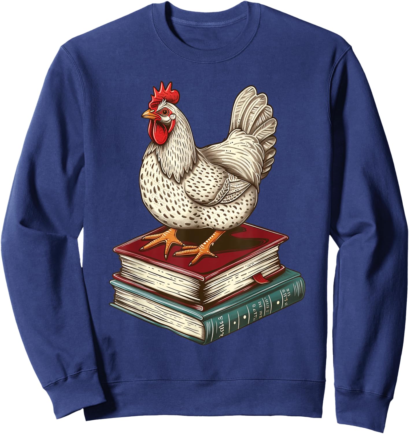 Chicken Books Back To School First Day Of School Boys Girls Sweatshirt - Sweatshirt | Navy