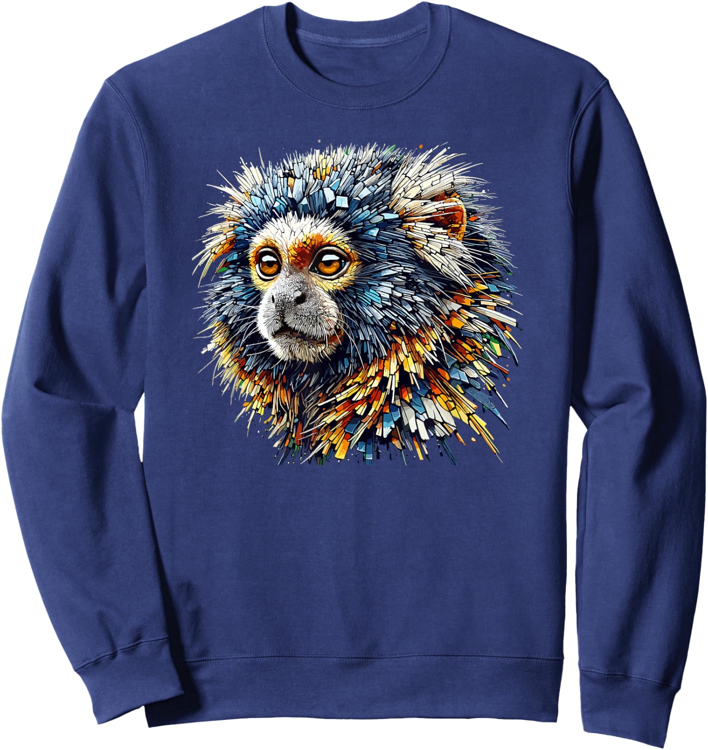 Laroli Aesthetic Art Pygmy Marmoset Marmosets -Adults Kids Sweatshirt - Sweatshirt | Navy