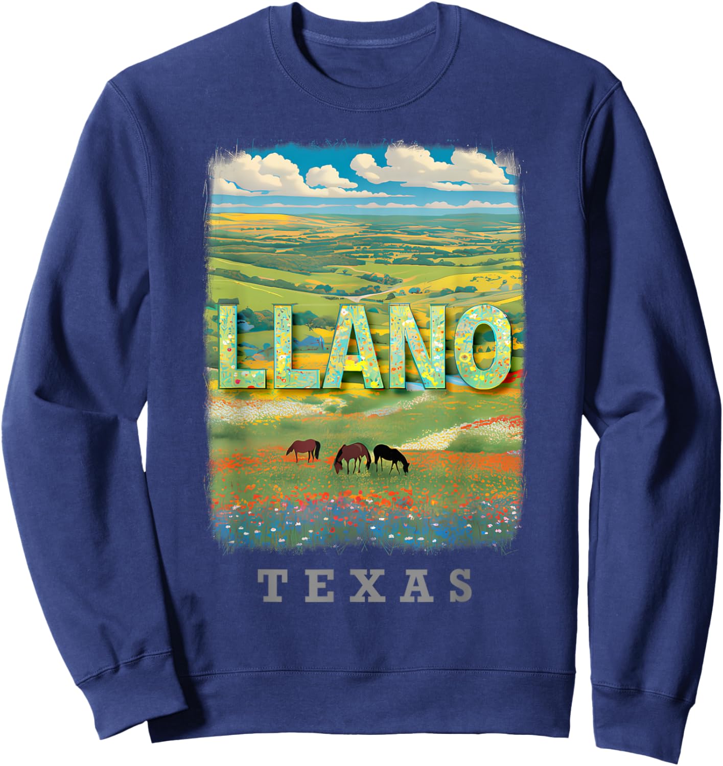Llano Texas TX Hill Country Charm SD869 Sweatshirt - Sweatshirt | Navy