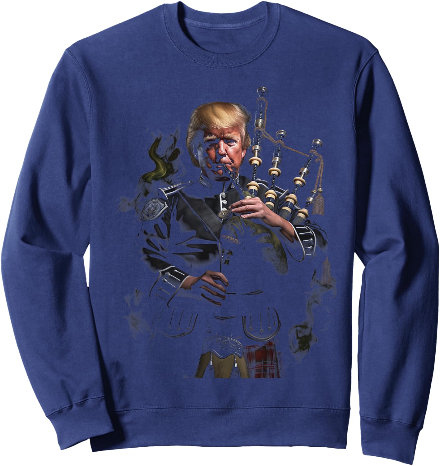 Scottisch Bagpipe Trump Bagpiper Scottland Bagpiping Trump Sweatshirt - Sweatshirt | Navy