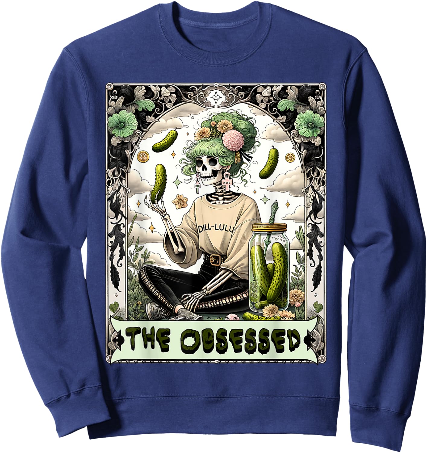 Funny Tarot Card Pickle Lover gift Sweatshirt - Sweatshirt | Navy