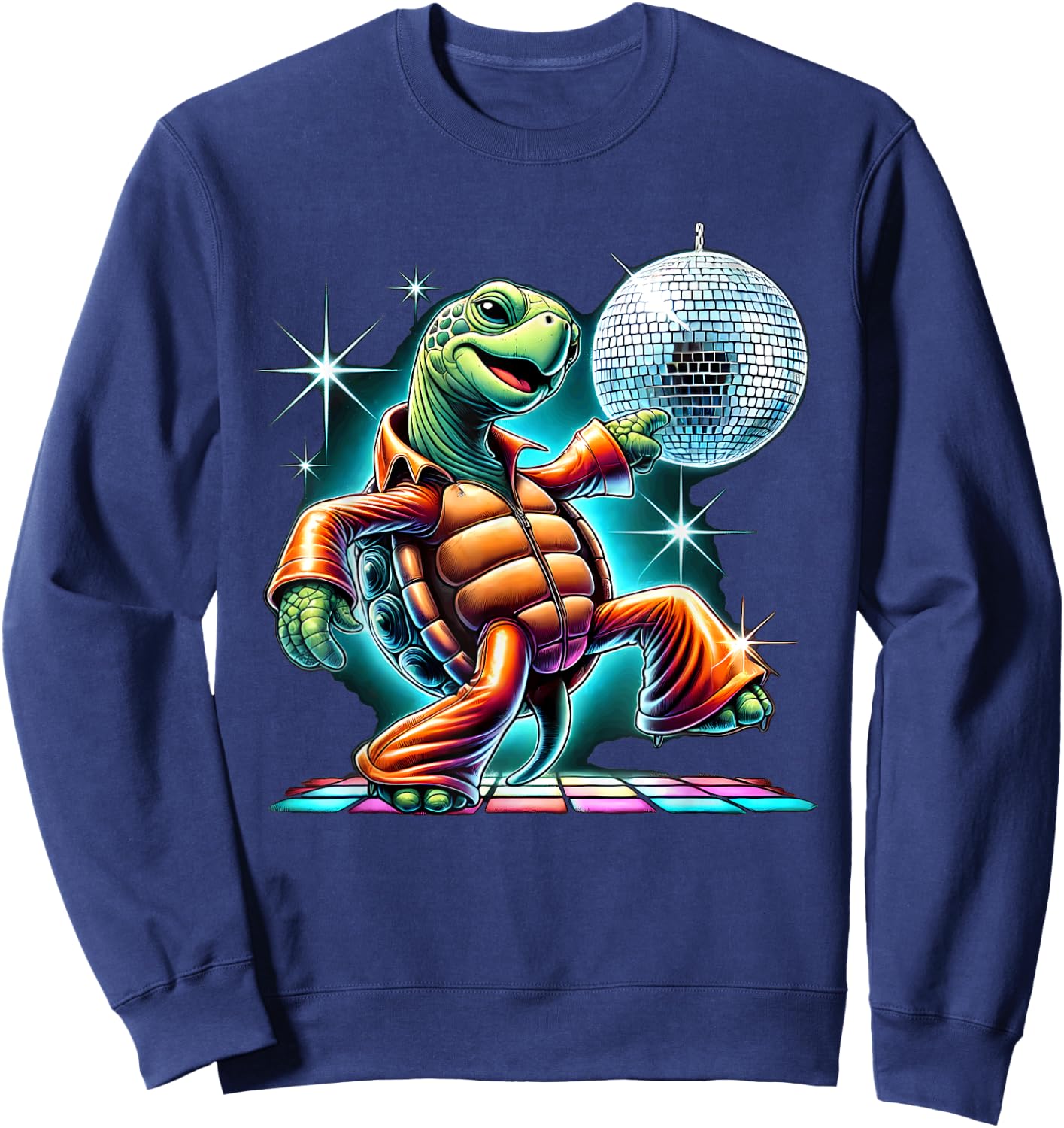 Aesthetic Turtle Disco Sweatshirt - Sweatshirt | Navy