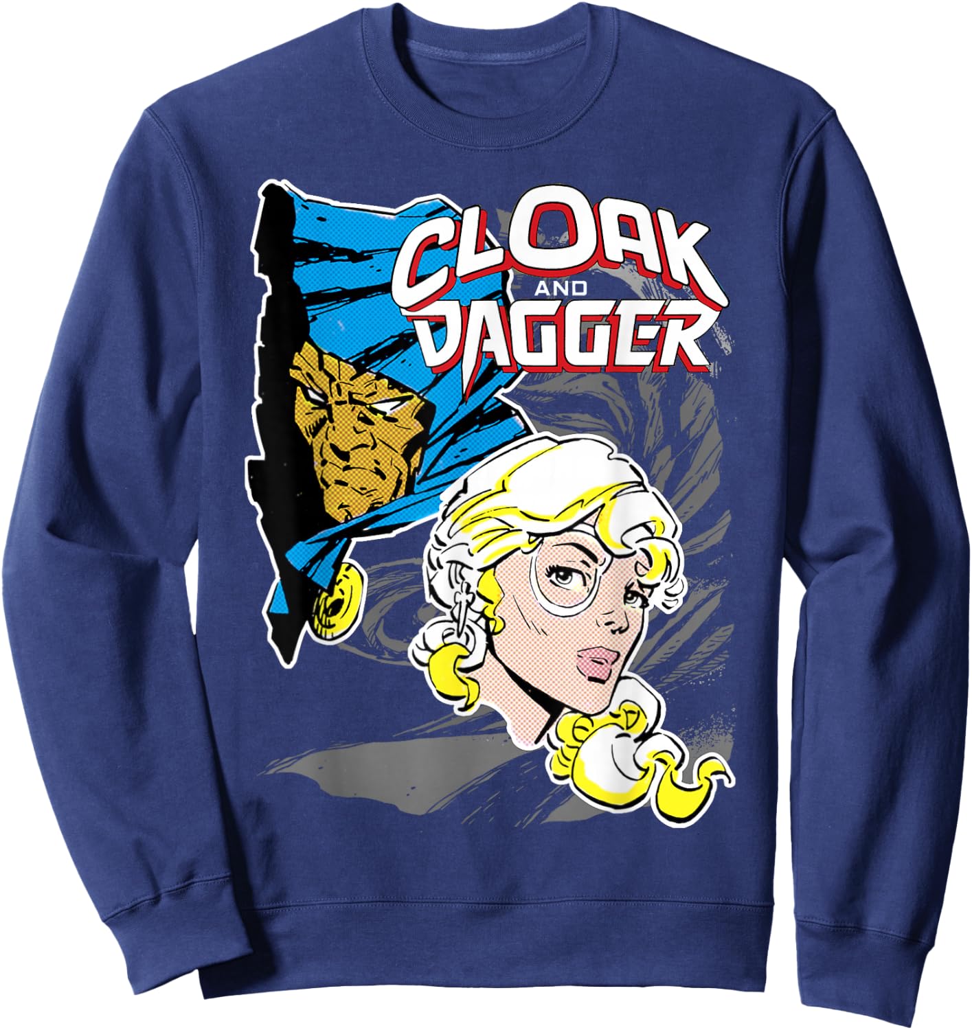 Marvel Cloak & Dagger Heads Vintage Graphic Sweatshirt - Sweatshirt | Navy