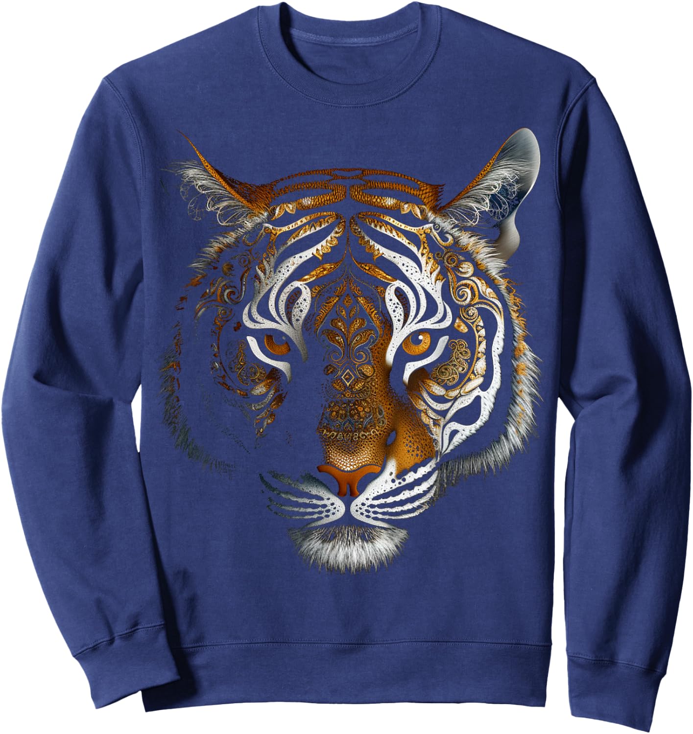 Tiger Mandala Animal Art Zoo Motif Tiger Sweatshirt - Sweatshirt | Navy