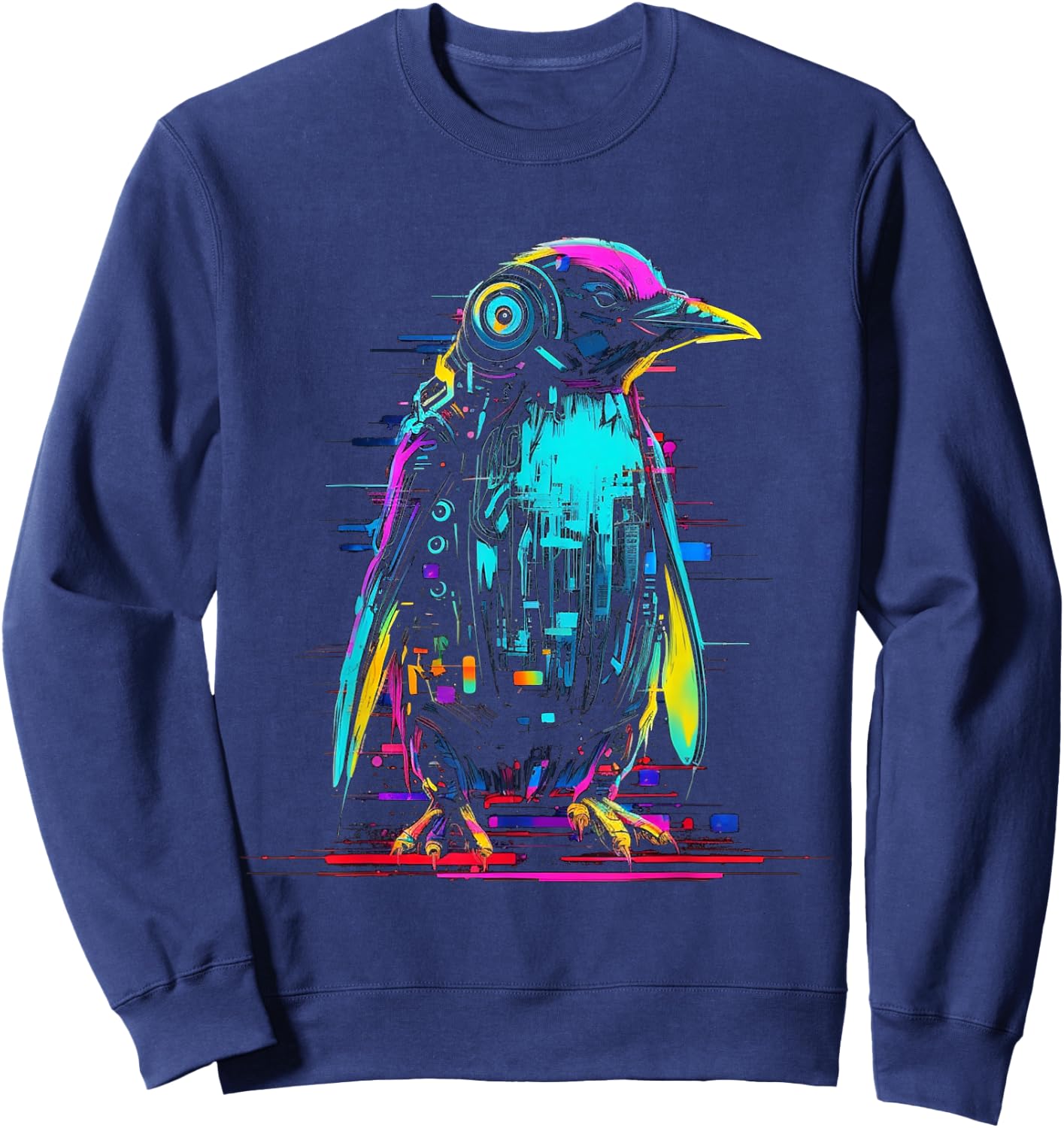 Penguin Fantasy Robot Art - Animal Penguin Sweatshirt - Sweatshirt | Navy