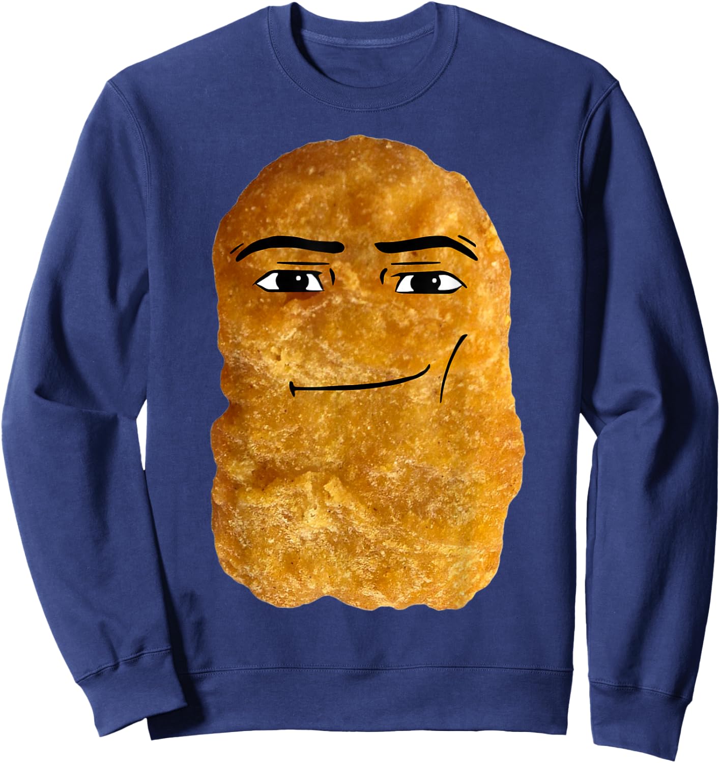 Chicken Nugget Meme , Small, Black Sweatshirt - Sweatshirt | Navy