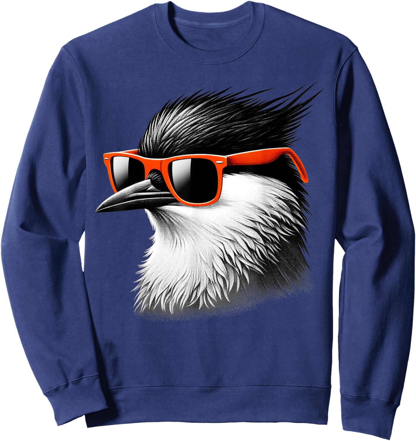 Cool Tern Bird Wearing Sunglasses Graphic Art Sweatshirt - Sweatshirt | Navy