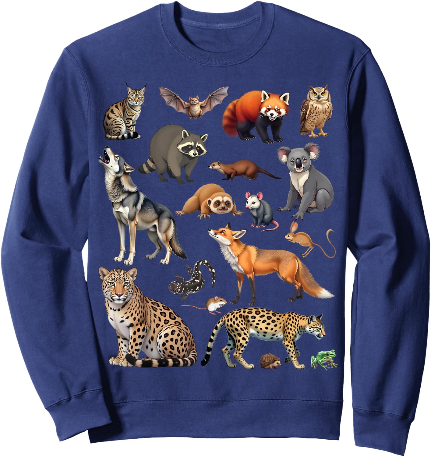 Nocturnal Animals Educational Wildlife Science Nature Lover Sweatshirt - Sweatshirt | Navy