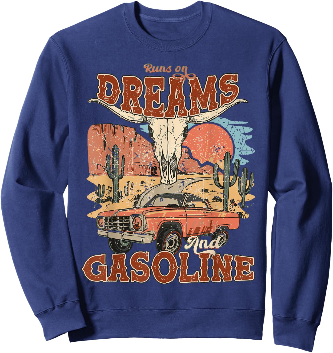 Runs On Dreams And Gasoline | I Got A Heart Like A Truck Sweatshirt - Sweatshirt | Navy