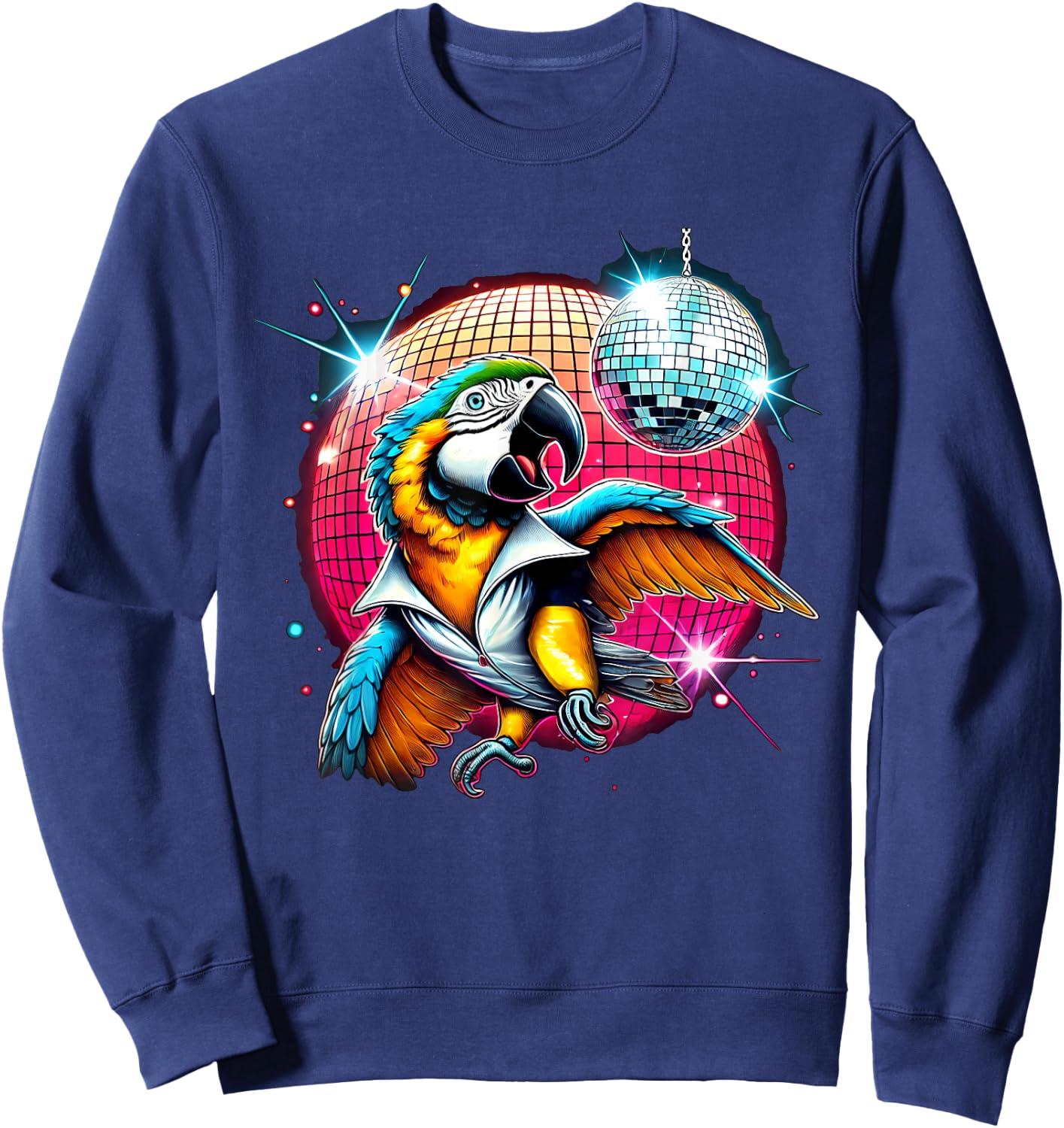 Aesthetic Macaw Disco Sweatshirt - Sweatshirt | Navy