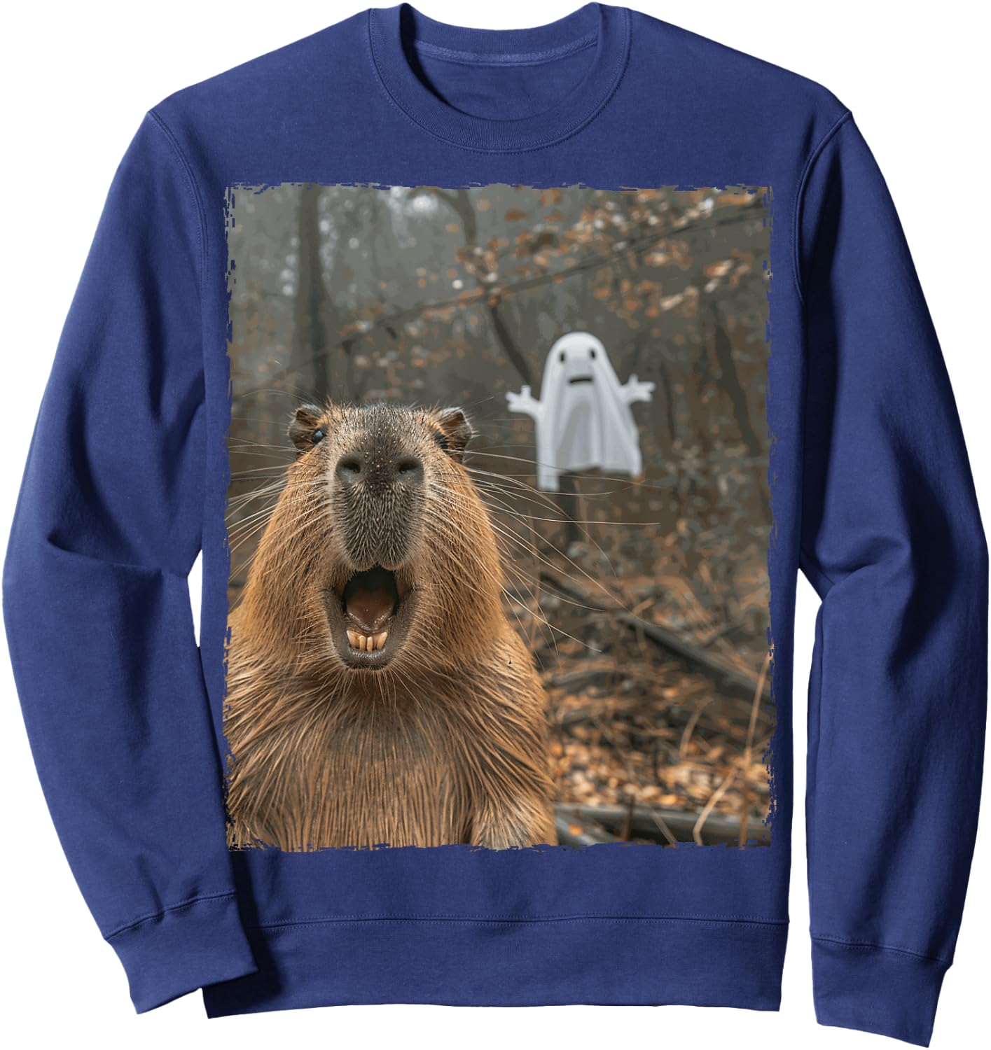 Funny Capybara Halloween Sweatshirt - Sweatshirt | Navy