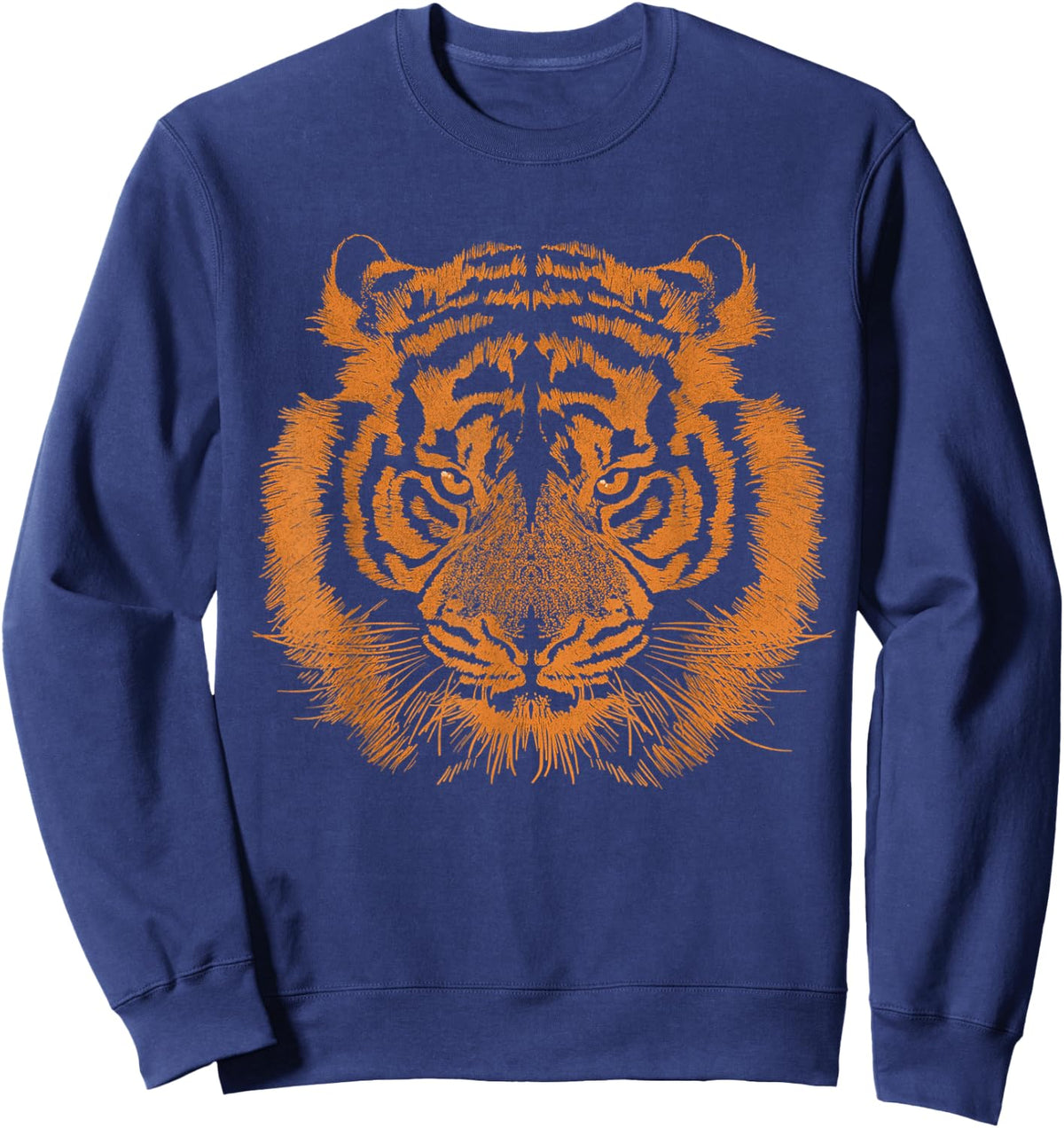Vintage Tiger head Striped Women Animal cub lover Sweatshirt - Sweatshirt | Navy