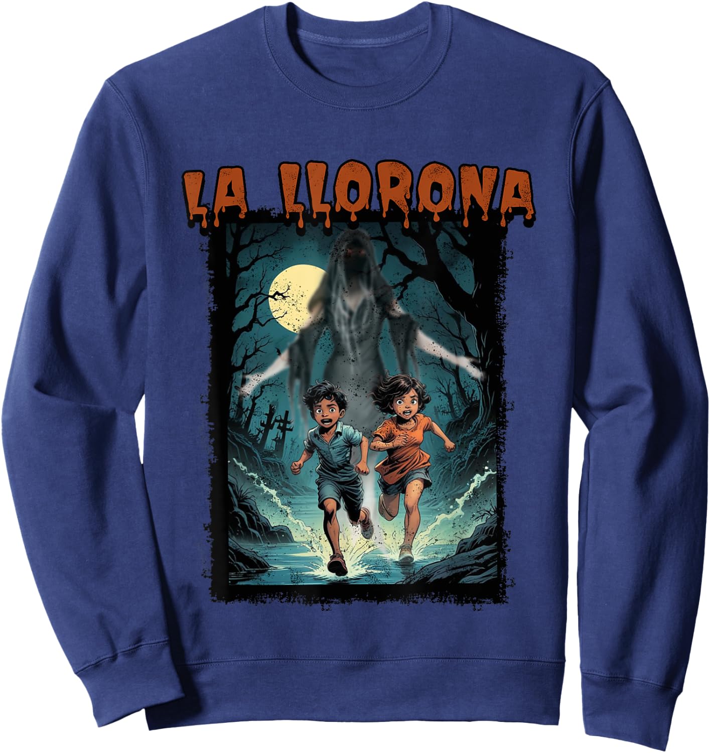 La llorona Mexican awesome Spanish halloween Dia de Muertos Sweatshirt - Sweatshirt | Navy