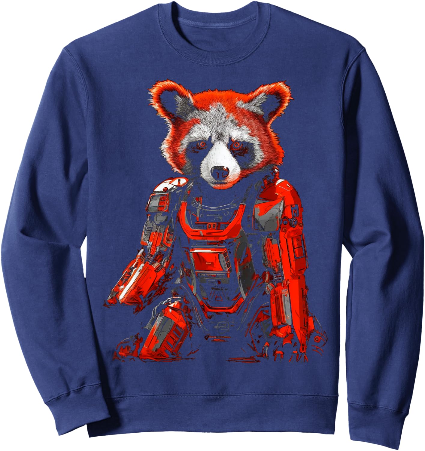 Red Panda Fantasy - Robot Art Animal Red Panda Sweatshirt - Sweatshirt | Navy