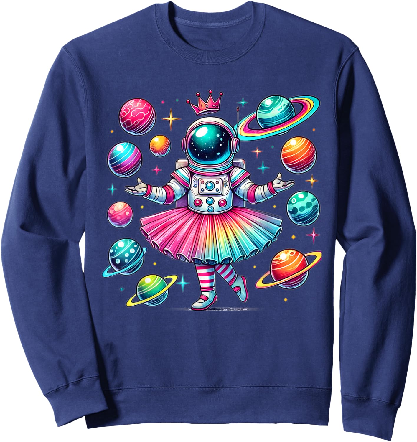 Ballerina Girl Space Astronaut Sweatshirt - Sweatshirt | Navy