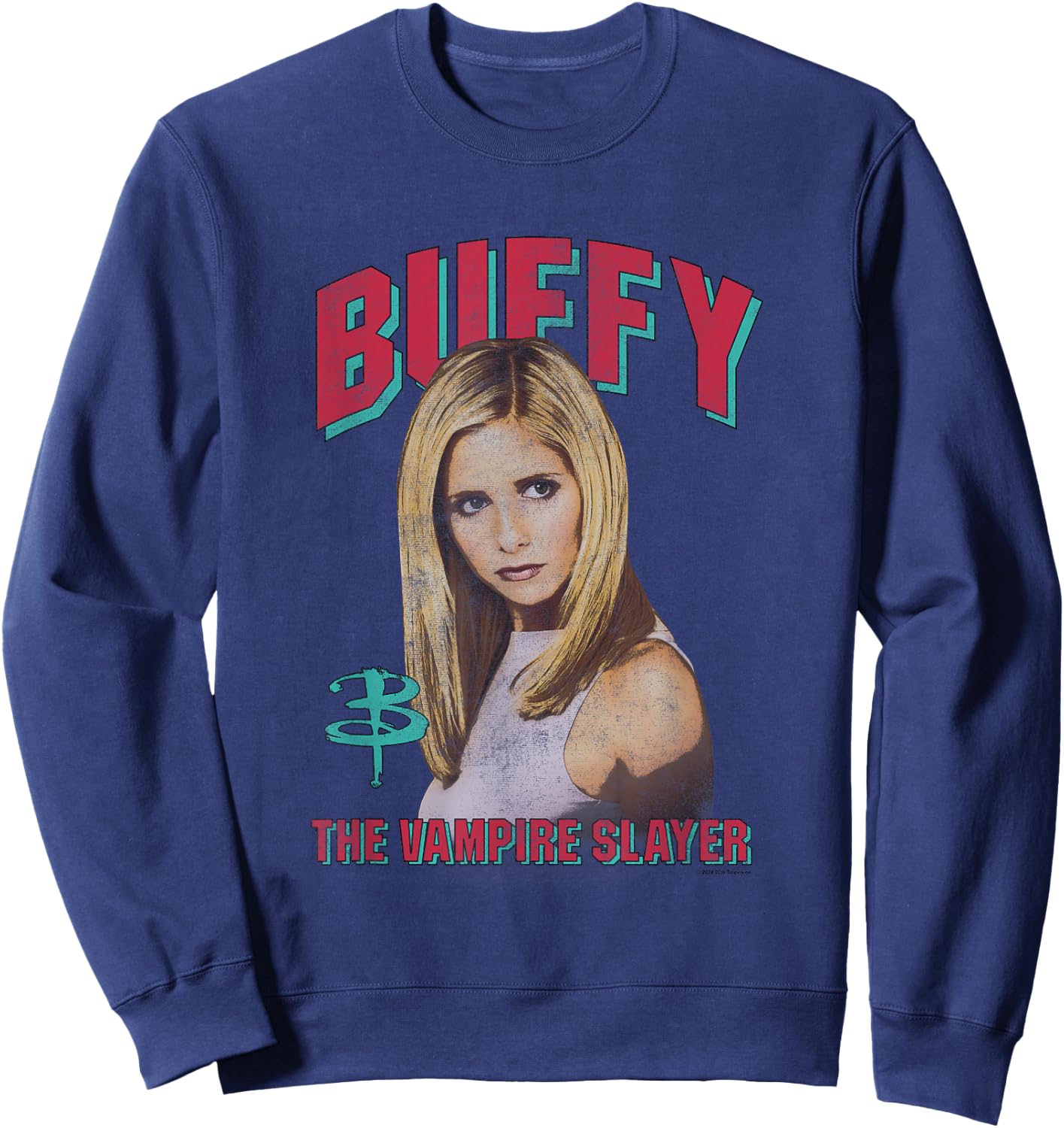 Buffy The Vampire Slayer The Chosen One Distressed Portrait Sweatshirt - Sweatshirt | Navy