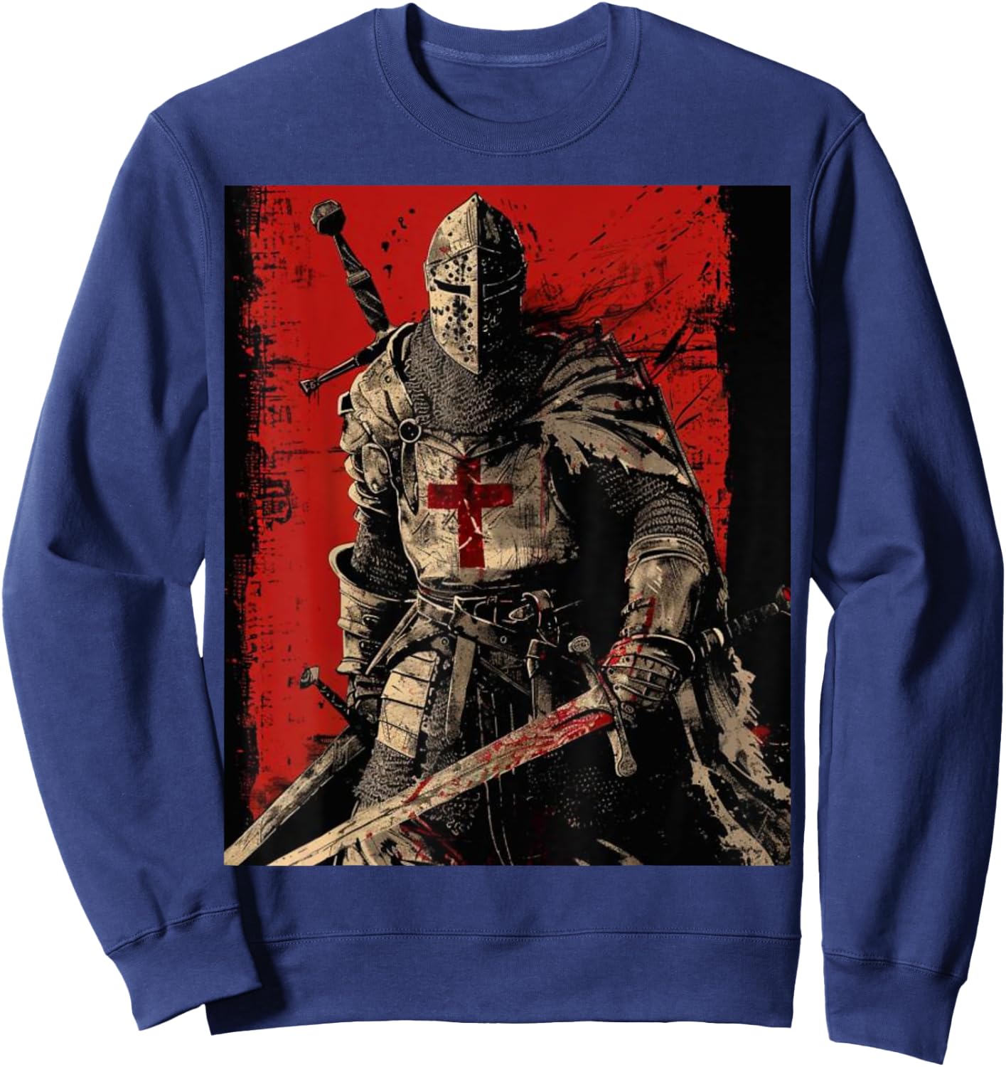 Knight Christian Templar Warrior Of God Crusader Gift Sweatshirt - Sweatshirt | Navy