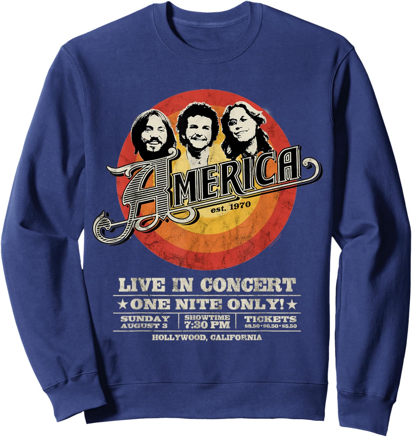 Official America the Band Live in Concert Black Sweatshirt - Sweatshirt | Navy