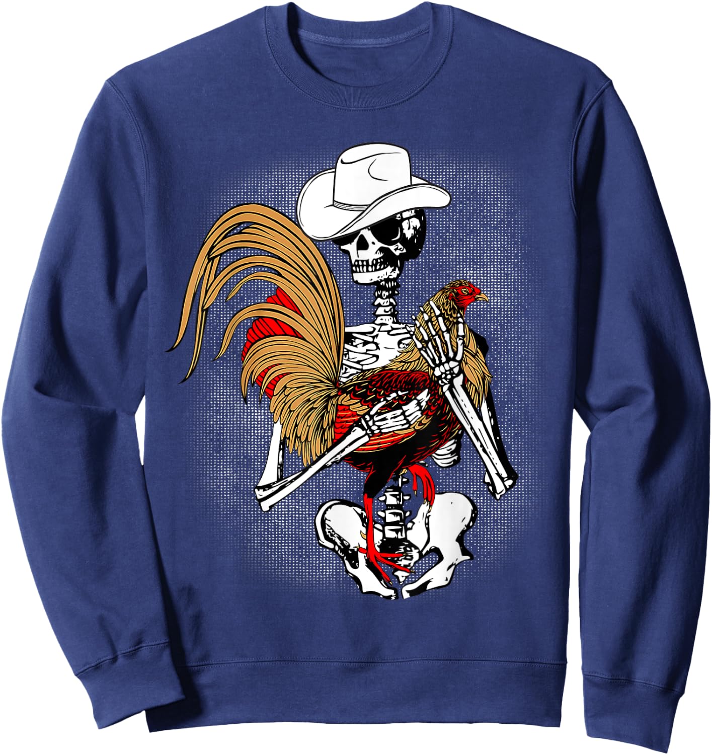 Funny Gallero Red Rooster Chicken Skeleton Sweatshirt - Sweatshirt | Navy